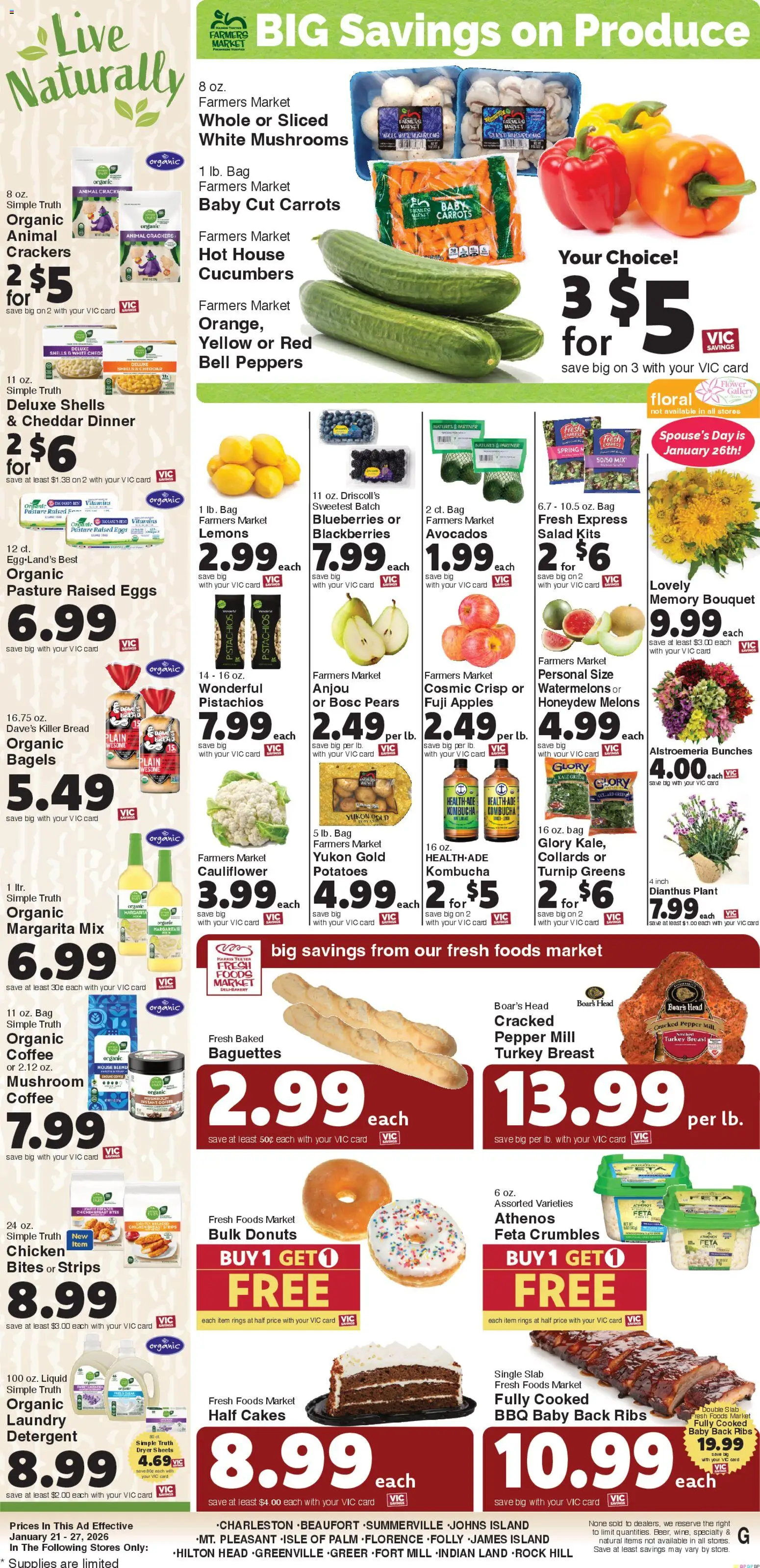 Harris Teeter Weekly Ad - valid from 21.01.2026 | Page: 11 | Products: Bread, Apples, Blueberries, Cauliflower