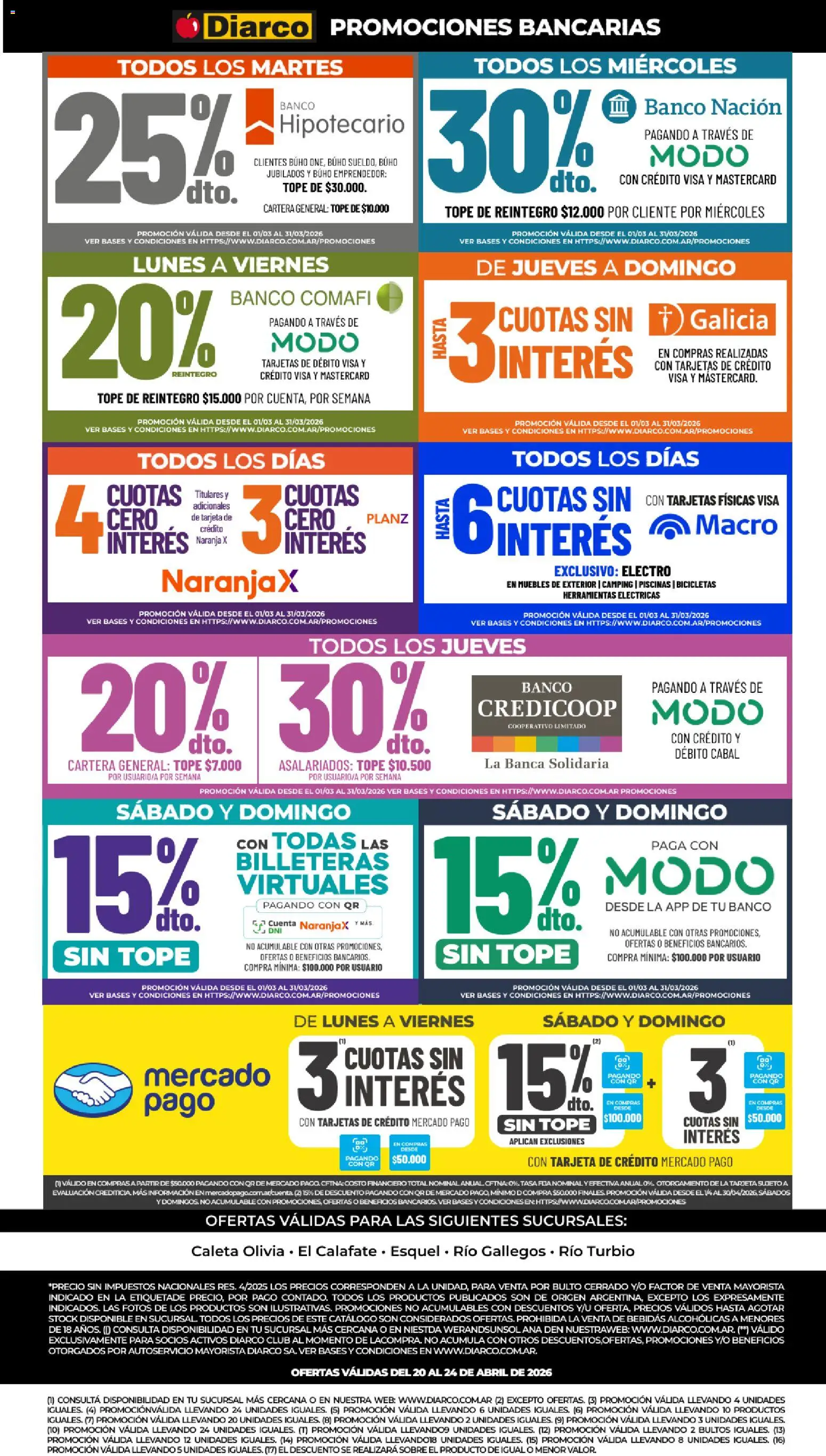 Diarco - Ofertas Sur │ válido desde el 20.04.2026 | Página: 21 | Productos: Cartera, Banco, Sobre, General