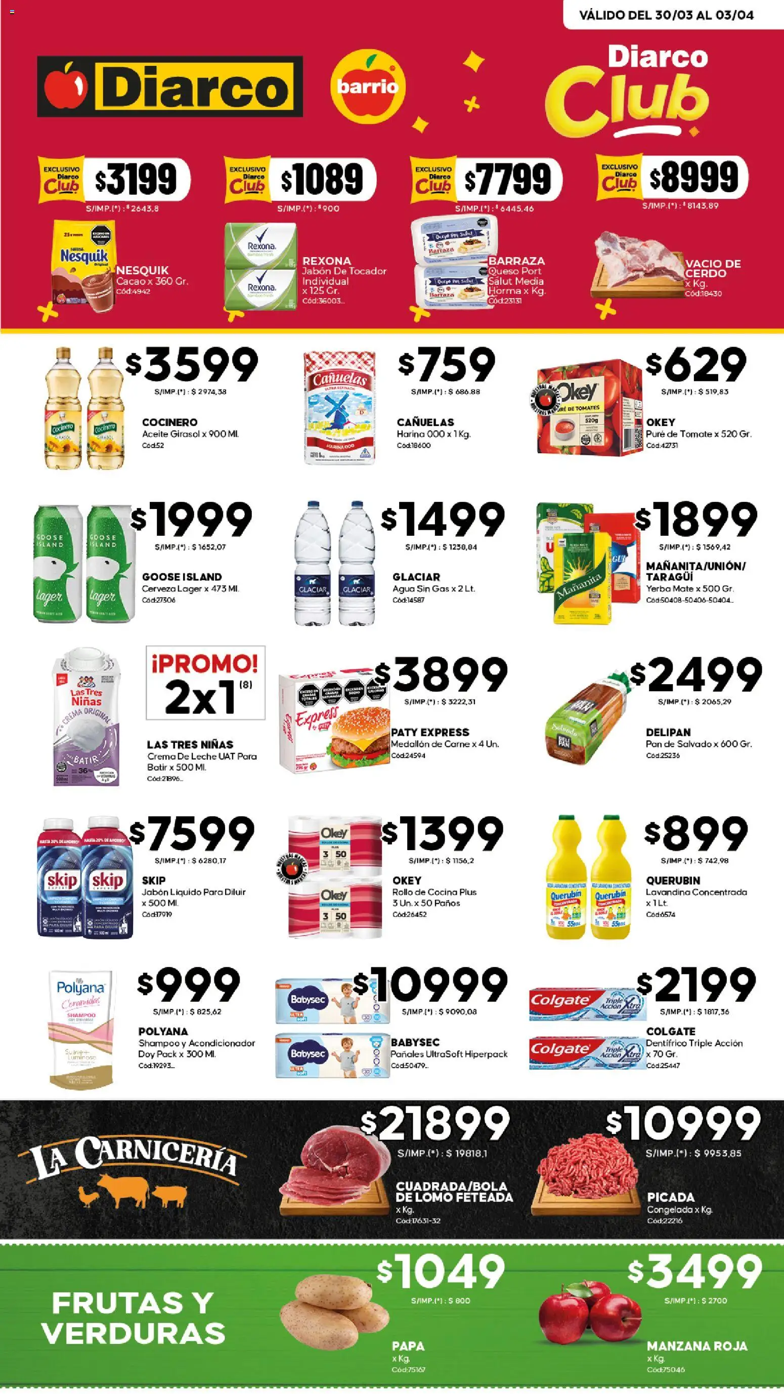 Diarco - Ofertas Diarco Barrio │ válido desde el 30.03.2026 | Página: 1 | Productos: Mate, Yerba, Manzana, Pure de Tomate
