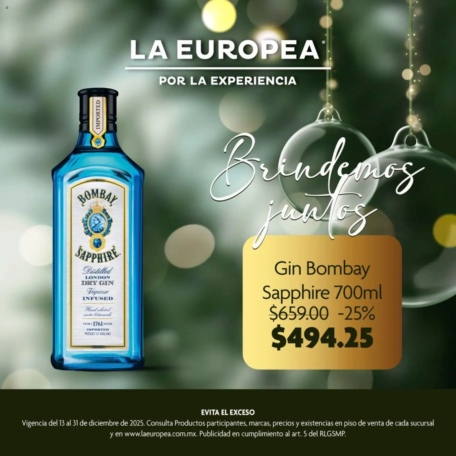 Nuevas ofertas de La Europea válidas en toda la República Mexicana desde el 13.12.2025. ¡Encuentra las mejores ofertas en La Europea catálogo Celebra con etiquetas premium! | Página: 5 | Productos: Gin