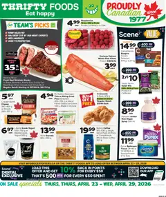 Preview of Thrifty Foods weekly flyer / circulaire from shop Thrifty Foods valid from 23.04.2026