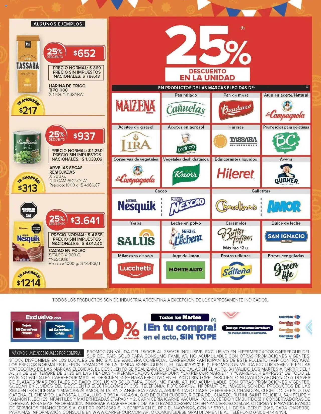 Carrefour ofertas - Comodoro │ válido desde el 18.09.2025 | Página: 5 | Productos: Leche en polvo, Polvo, Atún, Té
