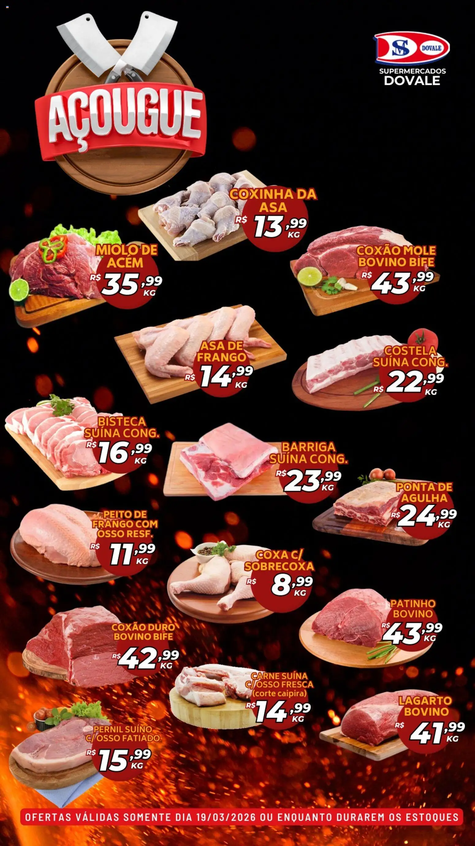 Dovale Folheto - válido de 19.03.2026 | Página: 1 | Produtos: Acém, Asa de frango, Carne, Frango