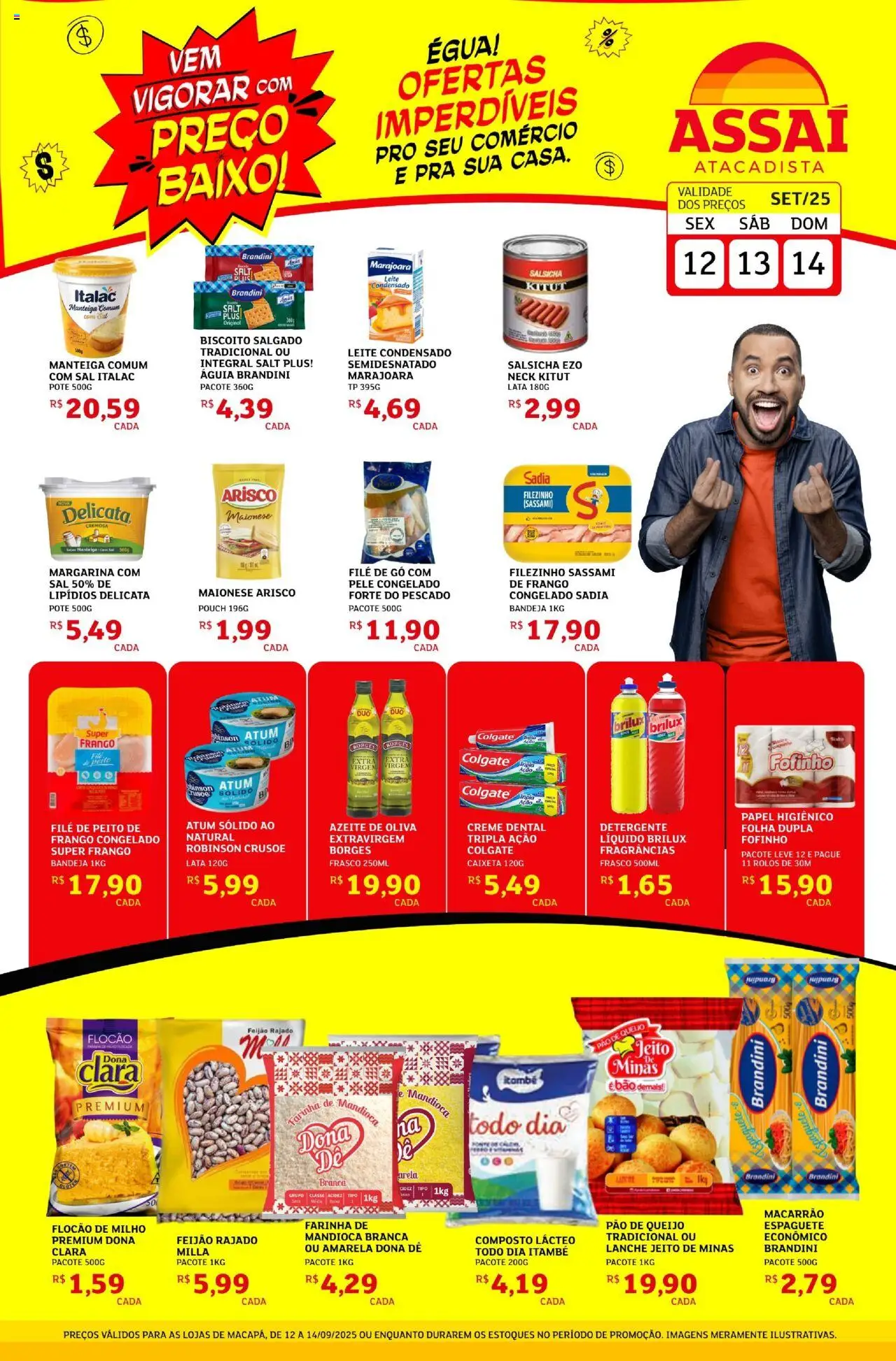 Assaí Atacadista Folheto - válido de 12.09.2025 | Página: 1 | Produtos: Biscoito, Queijo, Frango, Atum