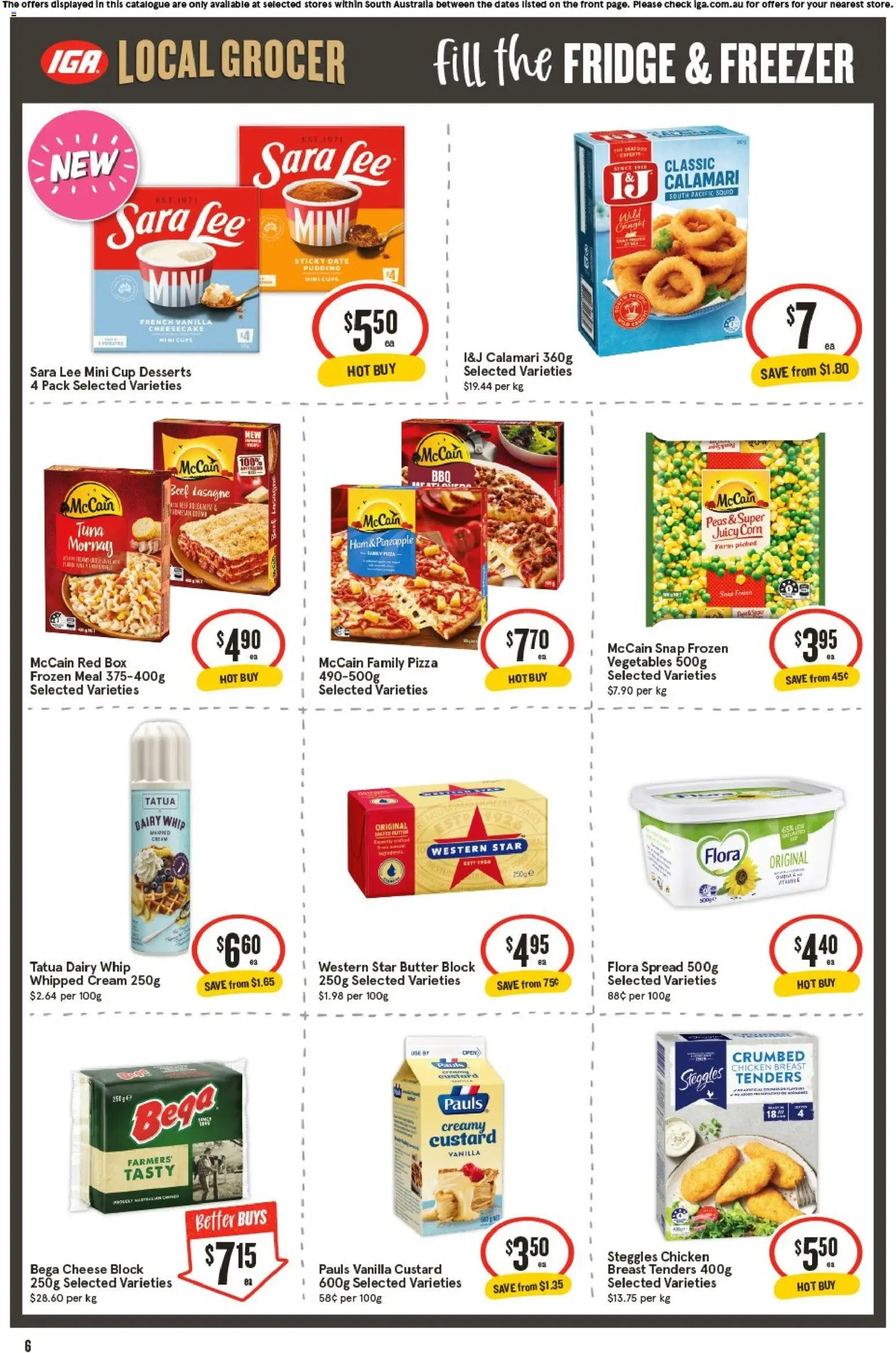 IGA catalogue - valid from 05.11.2025 | Page: 6 | Products: Butter, Cheese, Ham, Fridge