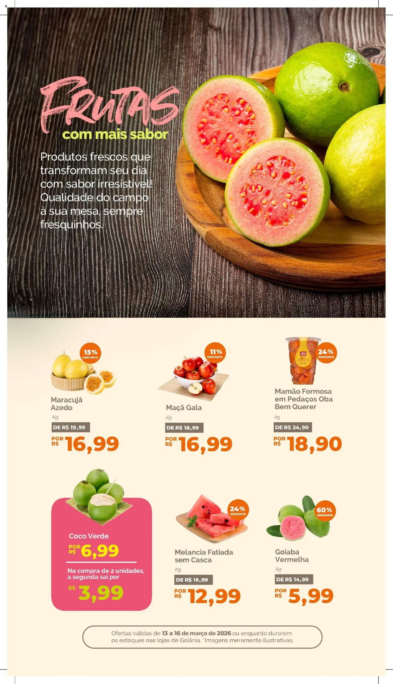 Oba Hortifruti Folheto - válido de 13.03.2026 | Página: 4 | Produtos: Coco, Goiaba, Maracujá, Mamão