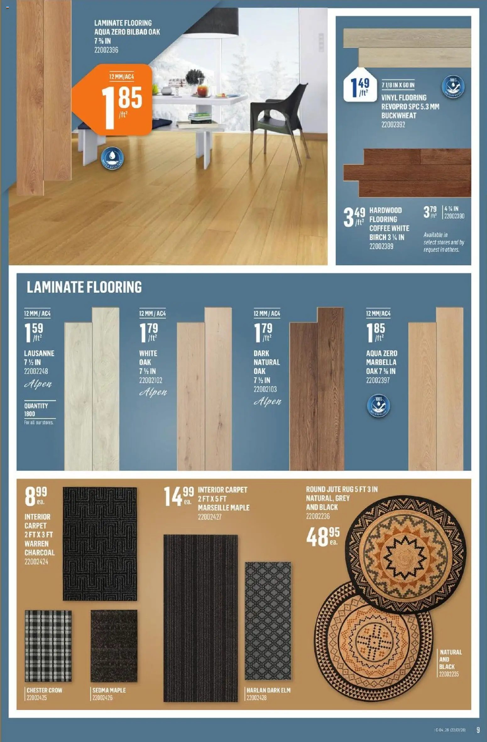 Canac flyer valid from 22.01.2026 | Page: 9 | Products: Carpet, Coffee