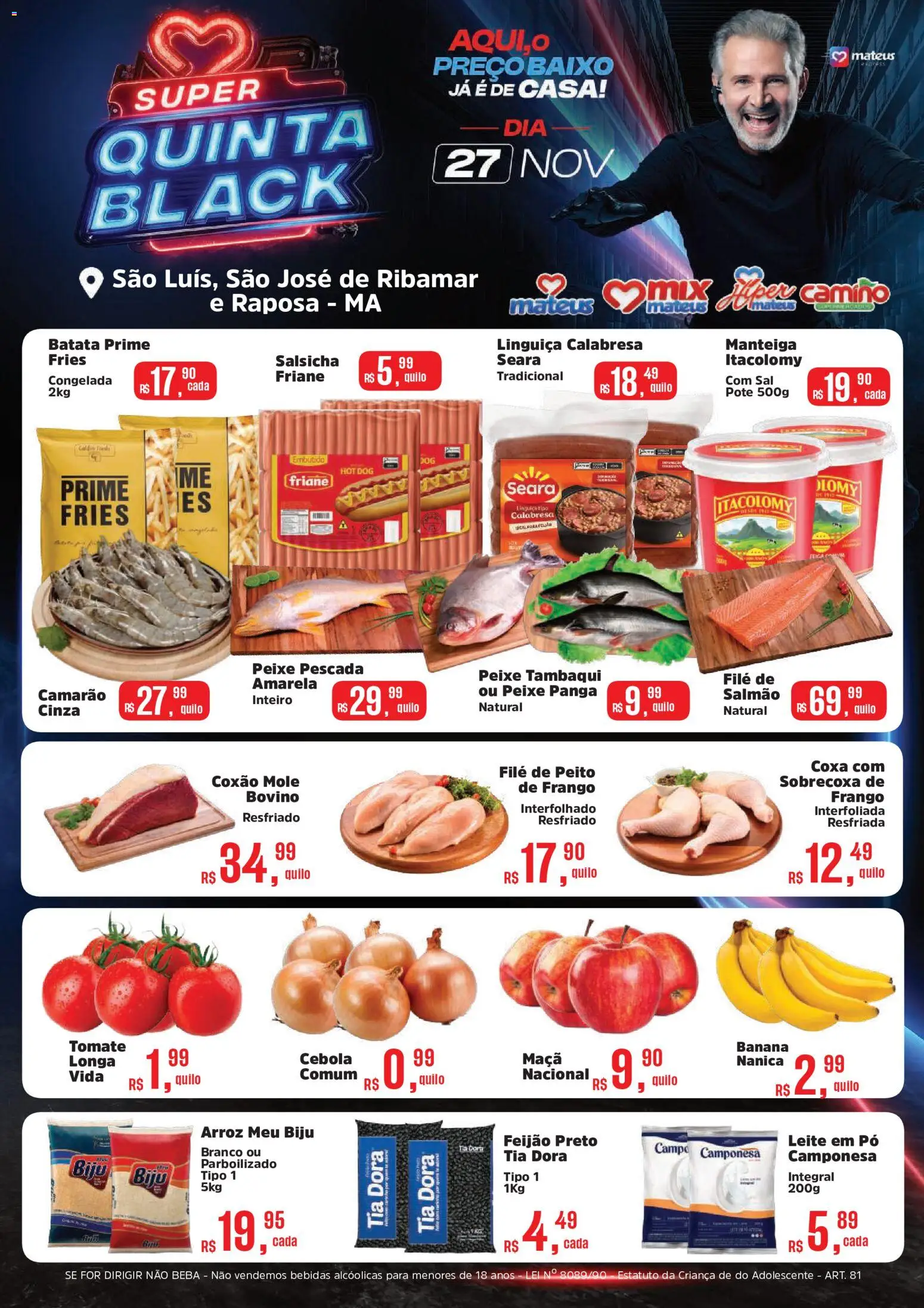 Mateus Folheto - válido de 27.11.2025 | Página: 1 | Produtos: Pó, Leite, Manteiga, Frango