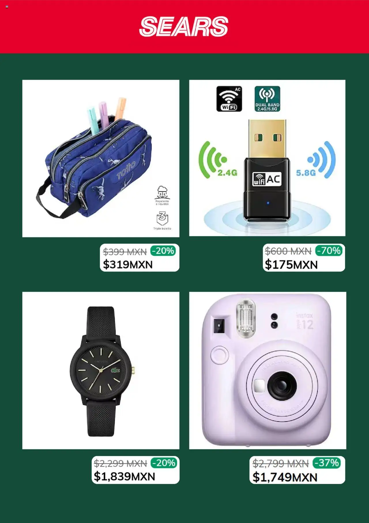 Nuevas ofertas de Sears válidas en toda la República Mexicana desde el 24.07.2025. ¡Encuentra las mejores ofertas en Sears promociones! | Página: 3 | Productos: Repelente
