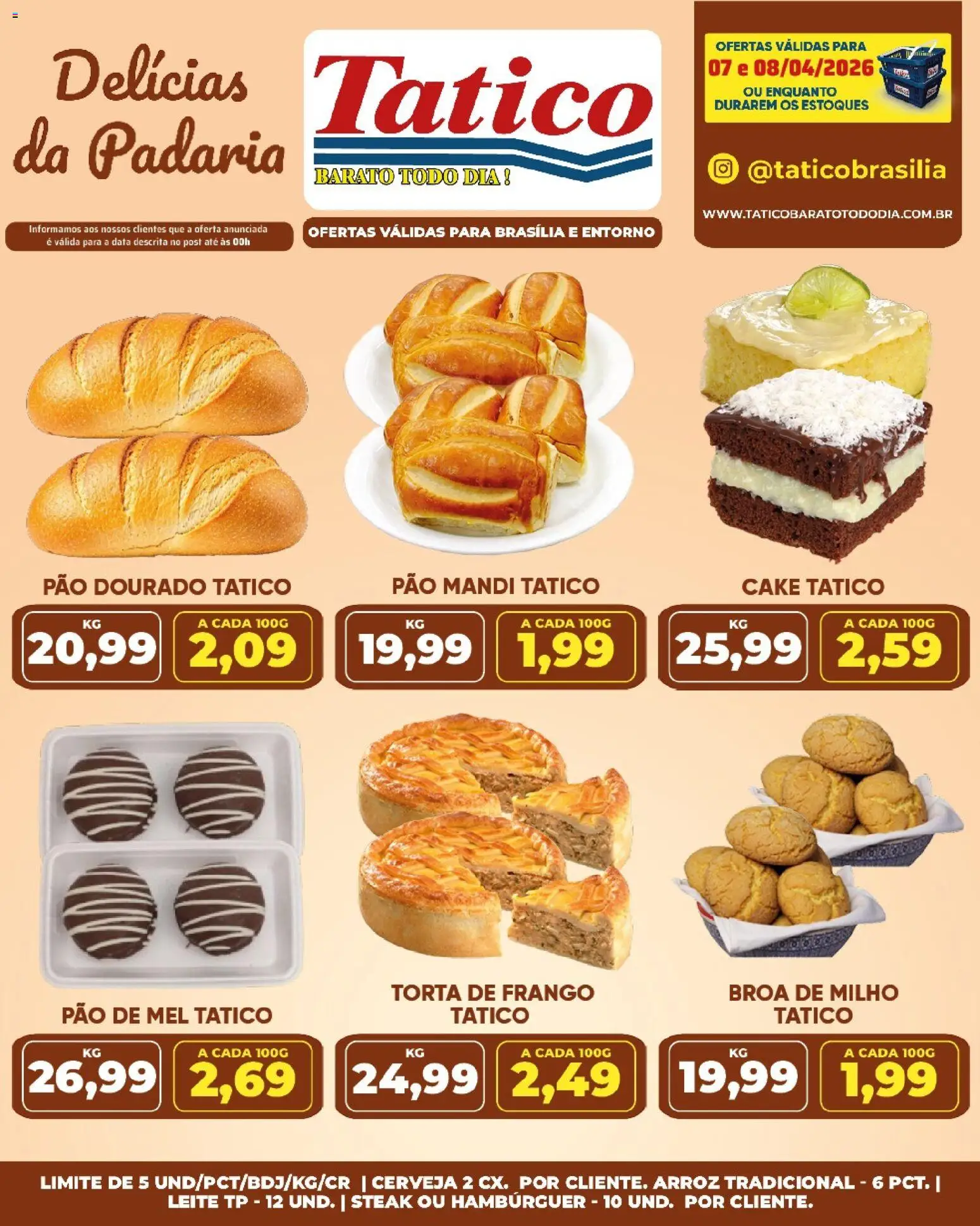 Tatico Folheto - válido de 08.04.2026 | Página: 41 | Produtos: Leite, Pão, Arroz, Hambúrguer