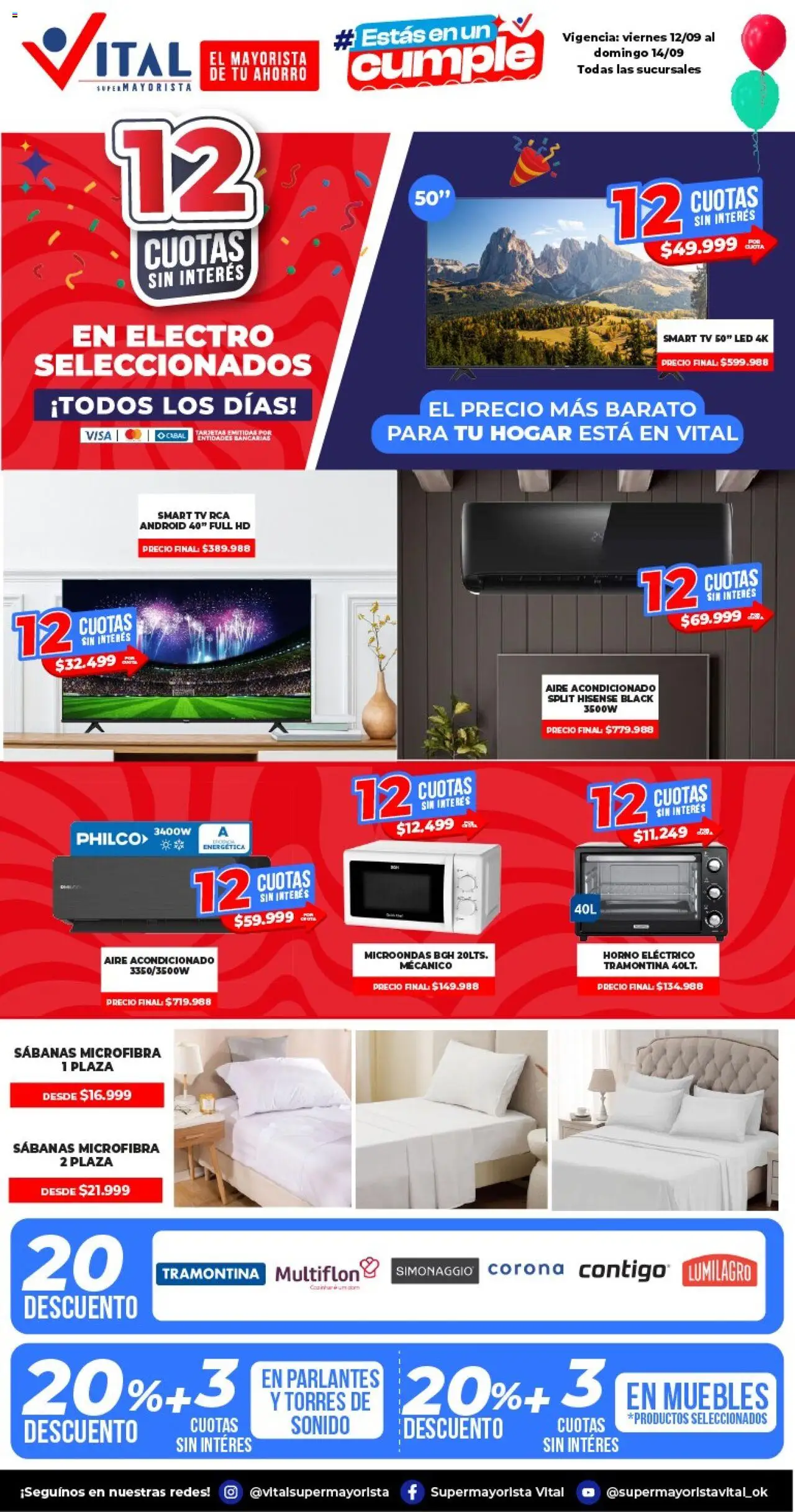 Vital - Ofertas fin de semana │ válido desde el 12.09.2025 | Página: 3 | Productos: Horno, Aire acondicionado, Microondas, Horno eléctrico