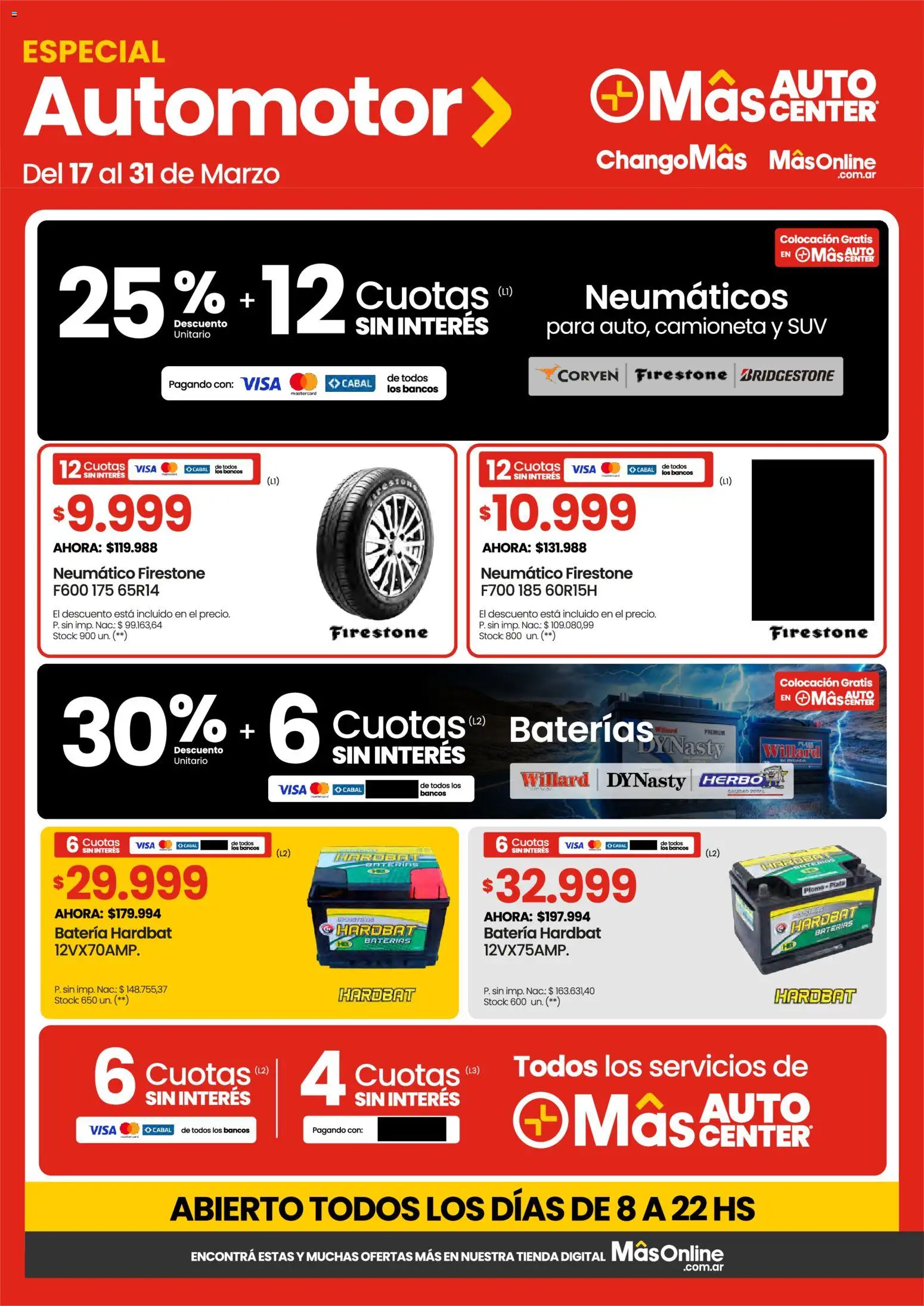 Changomas Folleto Automotor │ válido desde el 25.03.2026 | Página: 1 | Productos: Neumáticos, Batería