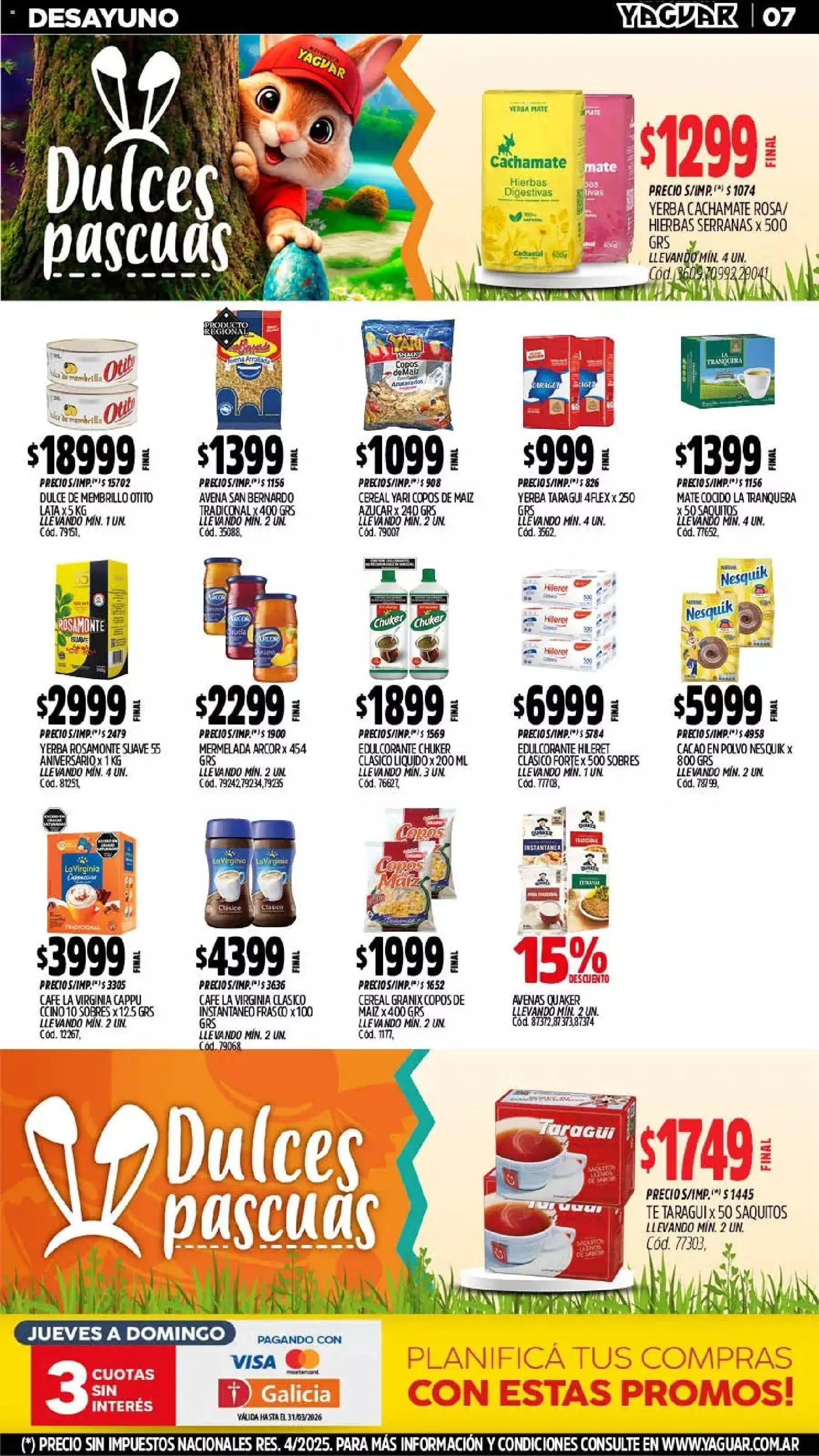 Yaguar - Oferta Semanal Salta │ válido desde el 23.03.2026 | Página: 7 | Productos: Copos, Azucar, Polvo, Frasco