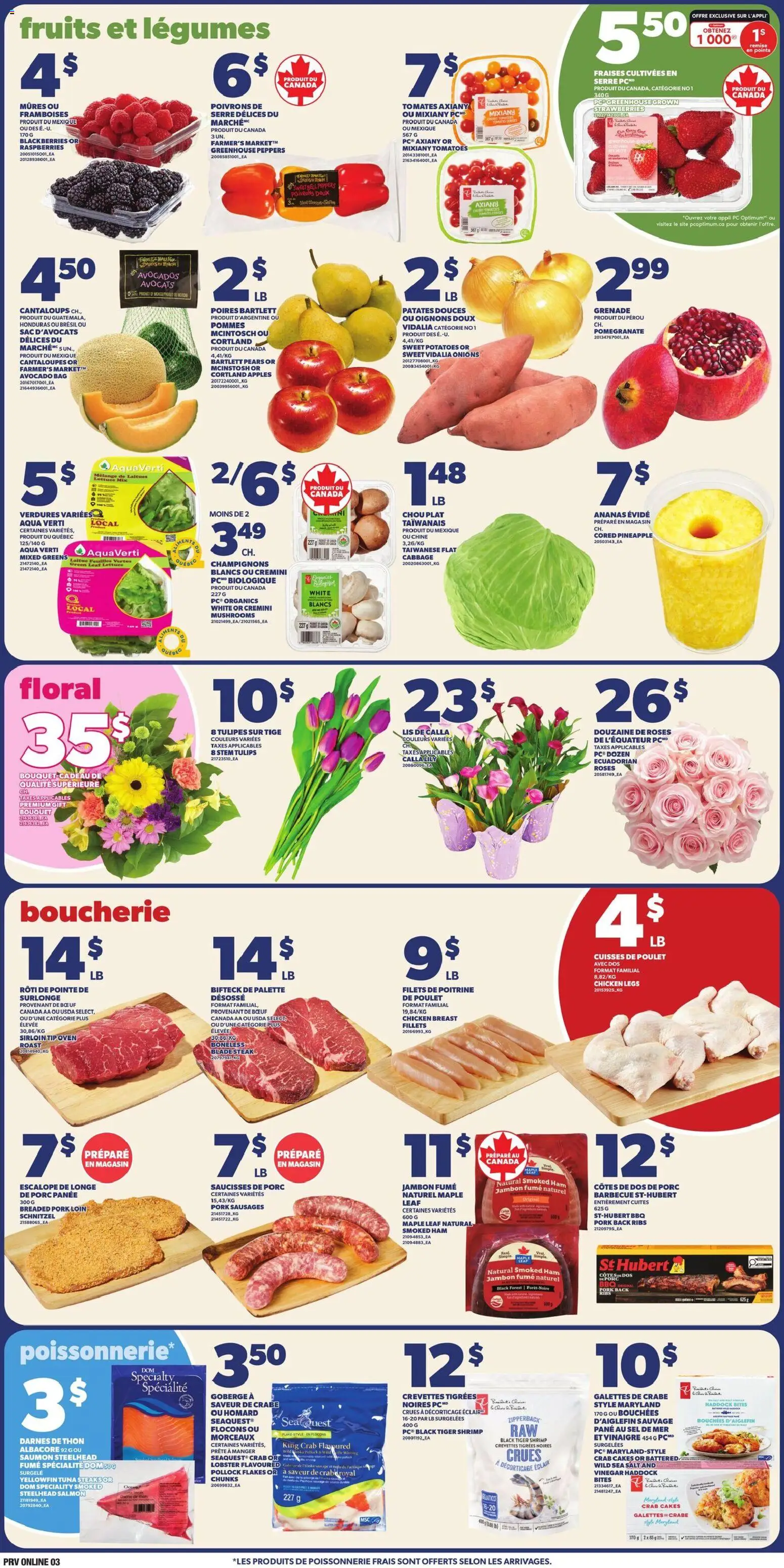Provigo flyer valid from 23.04.2026 | Page: 3 | Products: Flakes, PC, Potatoes, Bag