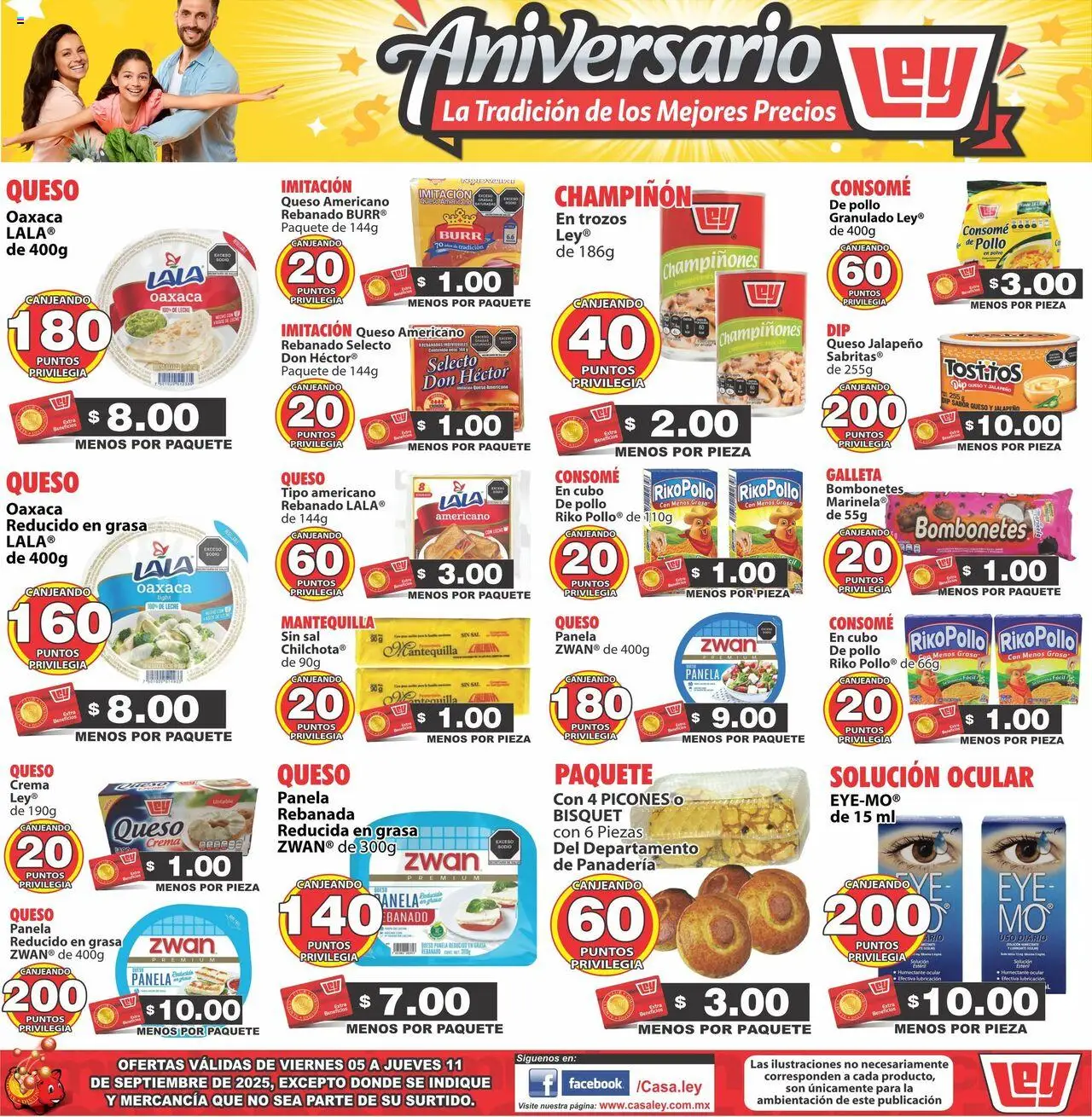 Nuevas ofertas de Casa Ley válidas en toda la República Mexicana desde el 05.09.2025. ¡Encuentra las mejores ofertas en Casa Ley - Folleto Frontera! | Página: 3 | Productos: Pollo, Sal, Mantequilla, Queso