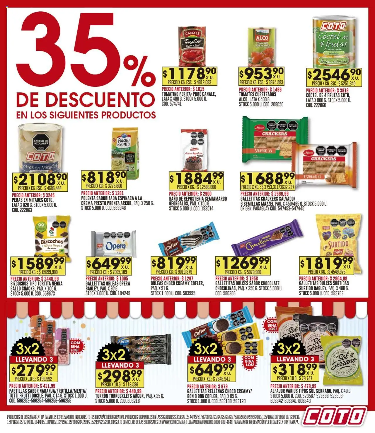 Coto ofertas │ válido desde el 04.08.2025 | Página: 11 | Productos: Galletitas, Polenta, Tomates, Crema