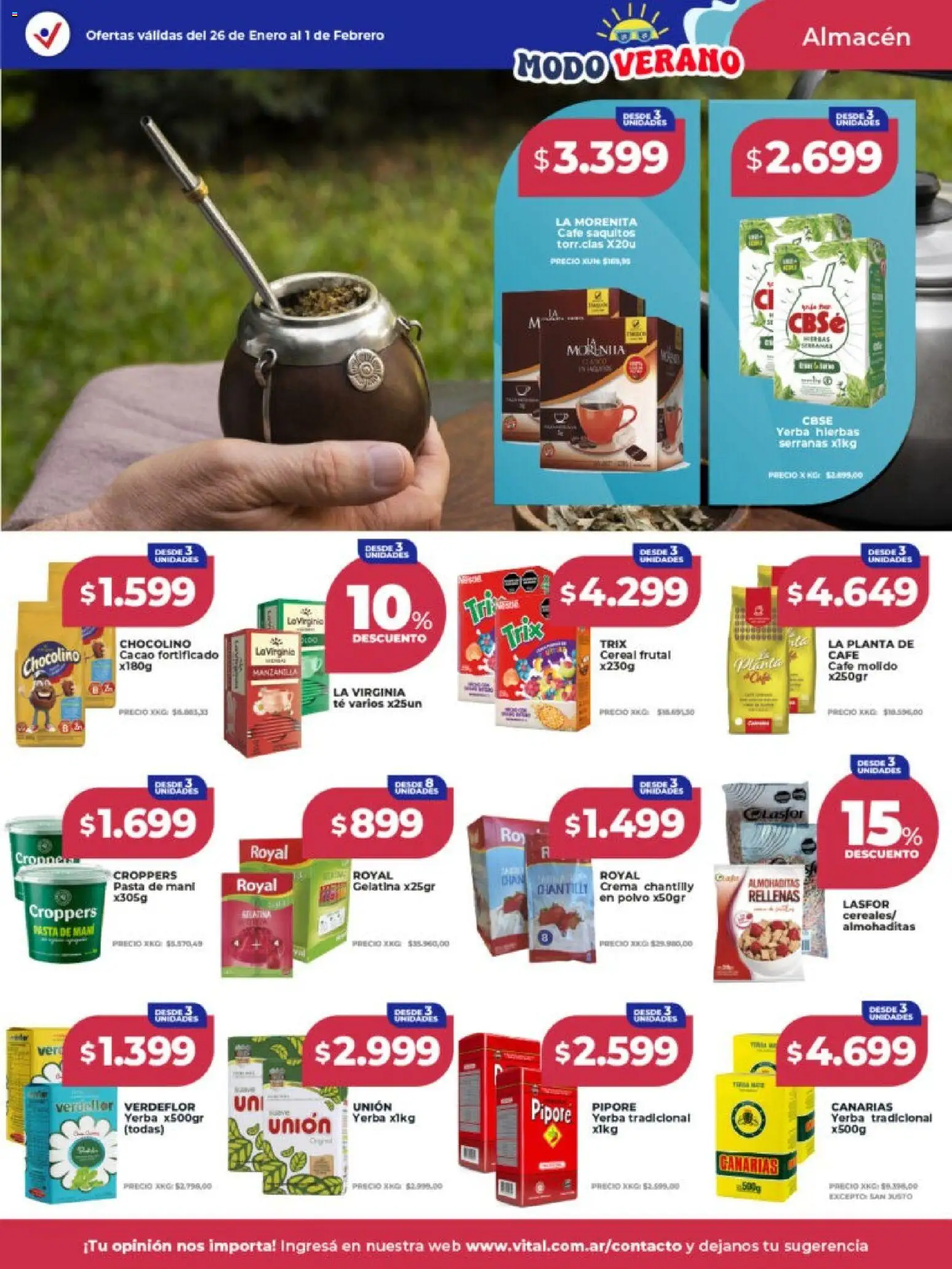 Vital - Ofertas - Neuquén │ válido desde el 26.01.2026 | Página: 11 | Productos: Yerba, Gelatina, Té, Planta