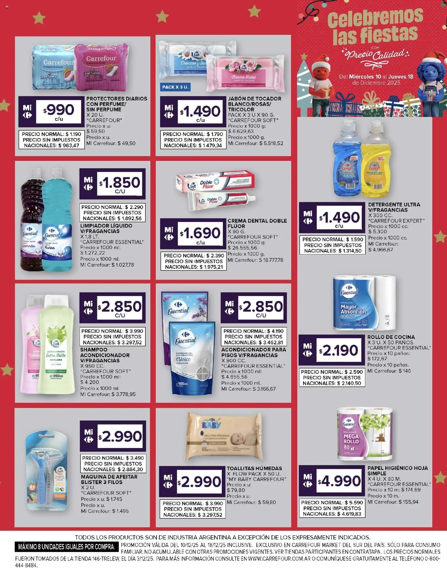 Carrefour ofertas │ válido desde el 10.12.2025 | Página: 12 | Productos: Papel higiénico, Toallitas húmedas, Detergente, Manzana