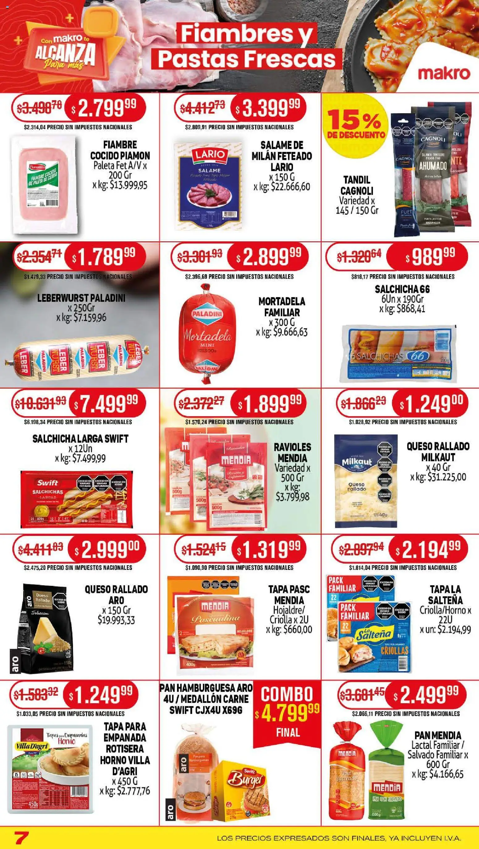 Makro ofertas │ válido desde el 13.11.2025 | Página: 7 | Productos: Horno, Mortadela, Queso, Pan