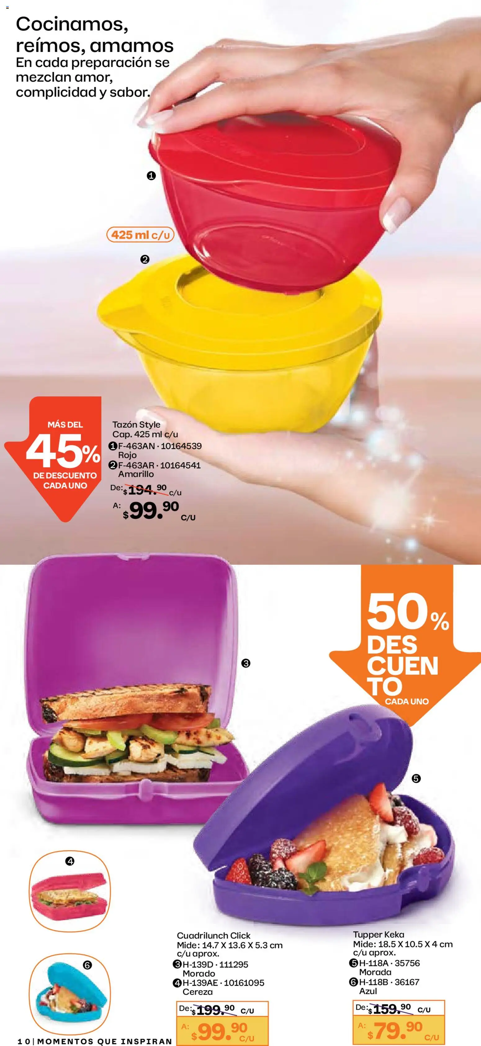 Nuevas ofertas de Tupperware válidas en toda la República Mexicana desde el 29.12.2025. ¡Encuentra las mejores ofertas en Tupperware catálogo! | Página: 10 | Productos: Tupper