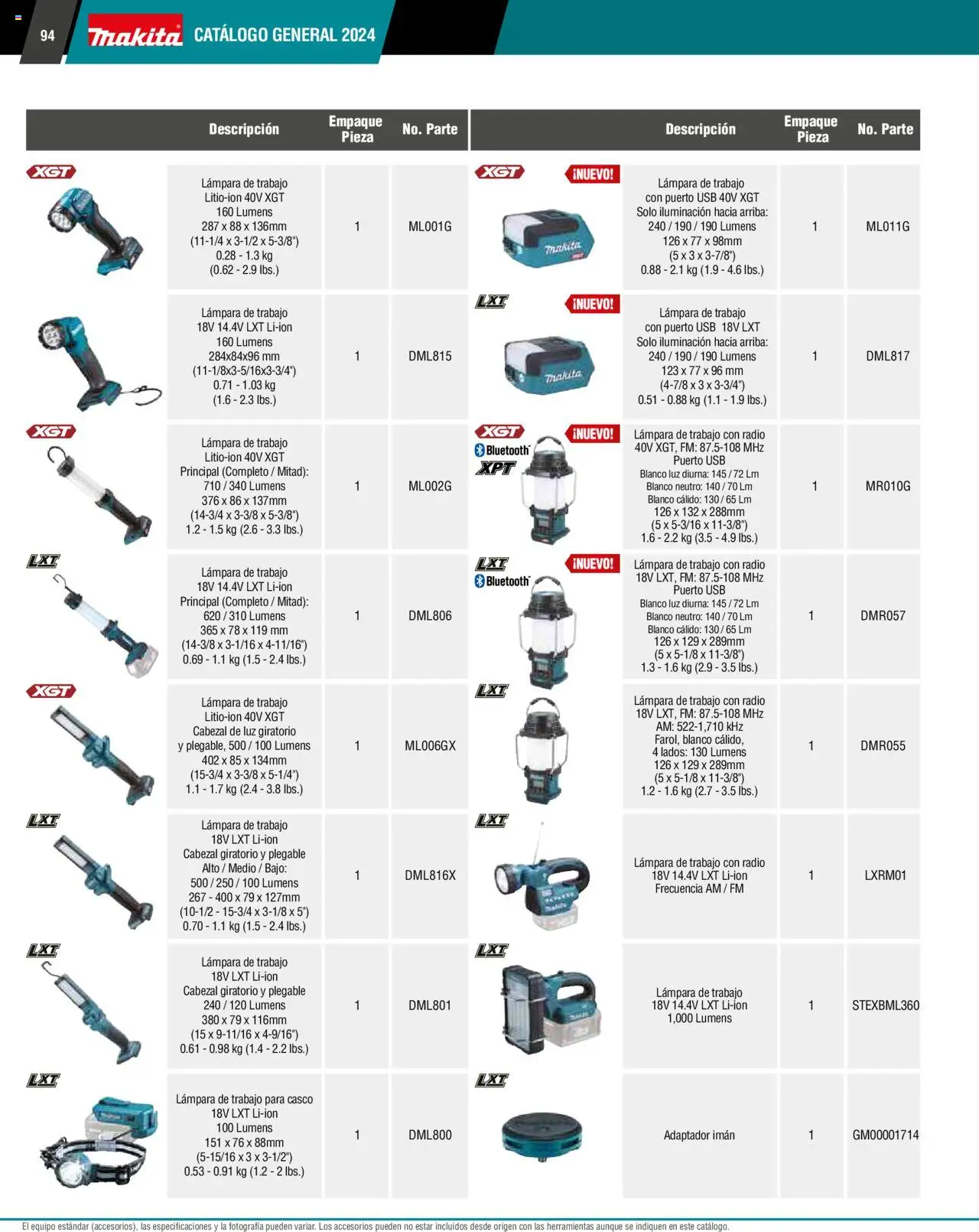 Nuevas ofertas de Makita válidas en toda la República Mexicana desde el 17.04.2024. ¡Encuentra las mejores ofertas en Makita catálogo ! | Página: 94 | Productos: Usb, Radio, Adaptador, Lámpara