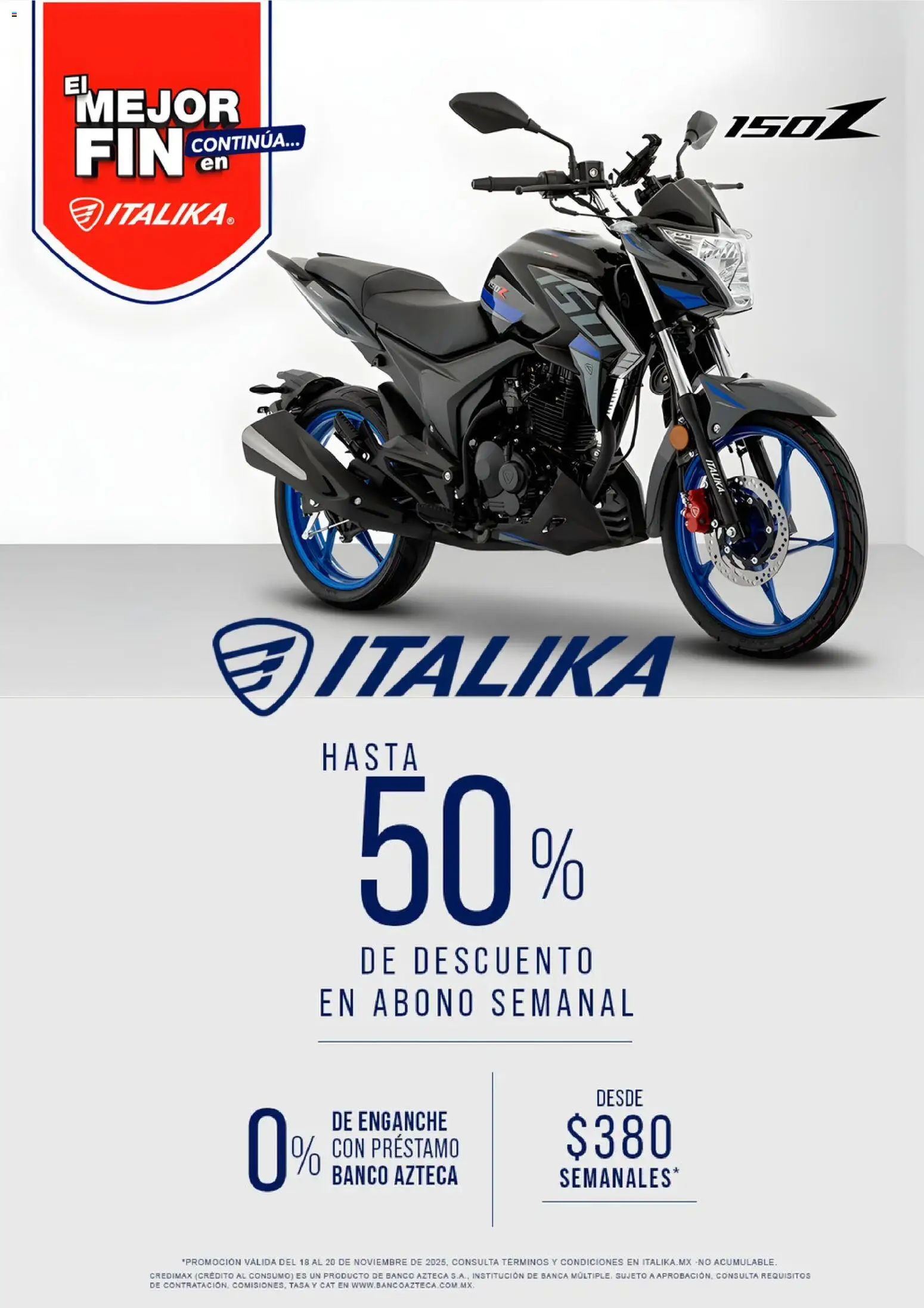 Nuevas ofertas de Italika válidas en toda la República Mexicana desde el 18.11.2025. ¡Encuentra las mejores ofertas en Italika Buen Fin ! | Página: 1 | Productos: Banco
