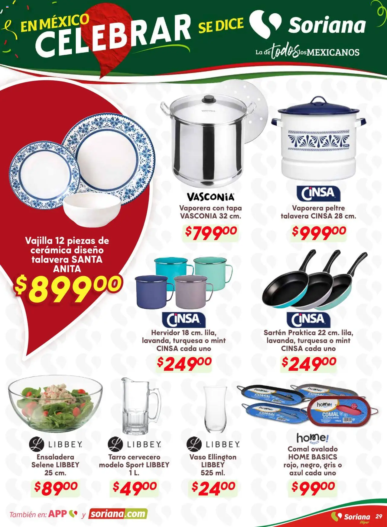 Nuevas ofertas de Soriana válidas en toda la República Mexicana desde el 18.09.2025. ¡Encuentra las mejores ofertas en Soriana - Preciazazaso Híper: Edo Mex, Gro, Hgo, Mor, Pue, Qto, Tlax, Ver! | Página: 36 | Productos: Ensaladera, Vaporera, Hervidor, Sartén