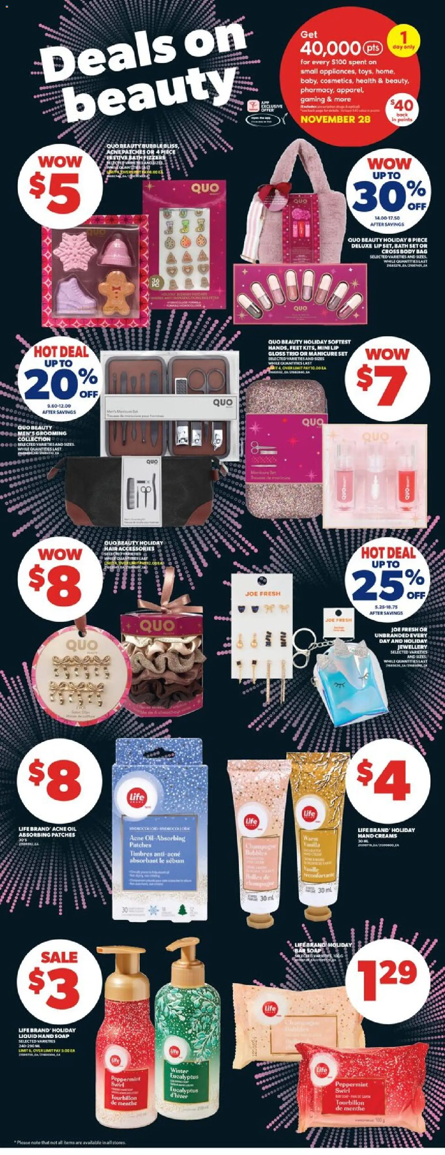 Real Canadian Superstore flyer valid from 27.11.2025 | Page: 32 | Products: Bag, Lip gloss, Soap, Bath