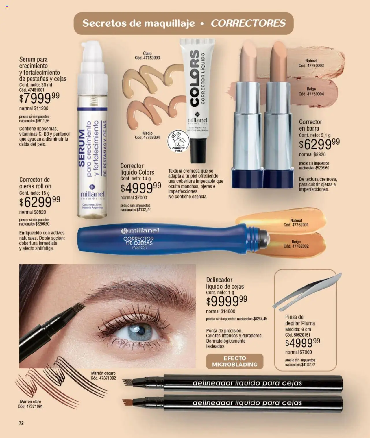 Millanel catálogo │ válido desde el 15.09.2025 | Página: 72 | Productos: Pinza, Maquillaje, Delineador, Corrector de ojeras