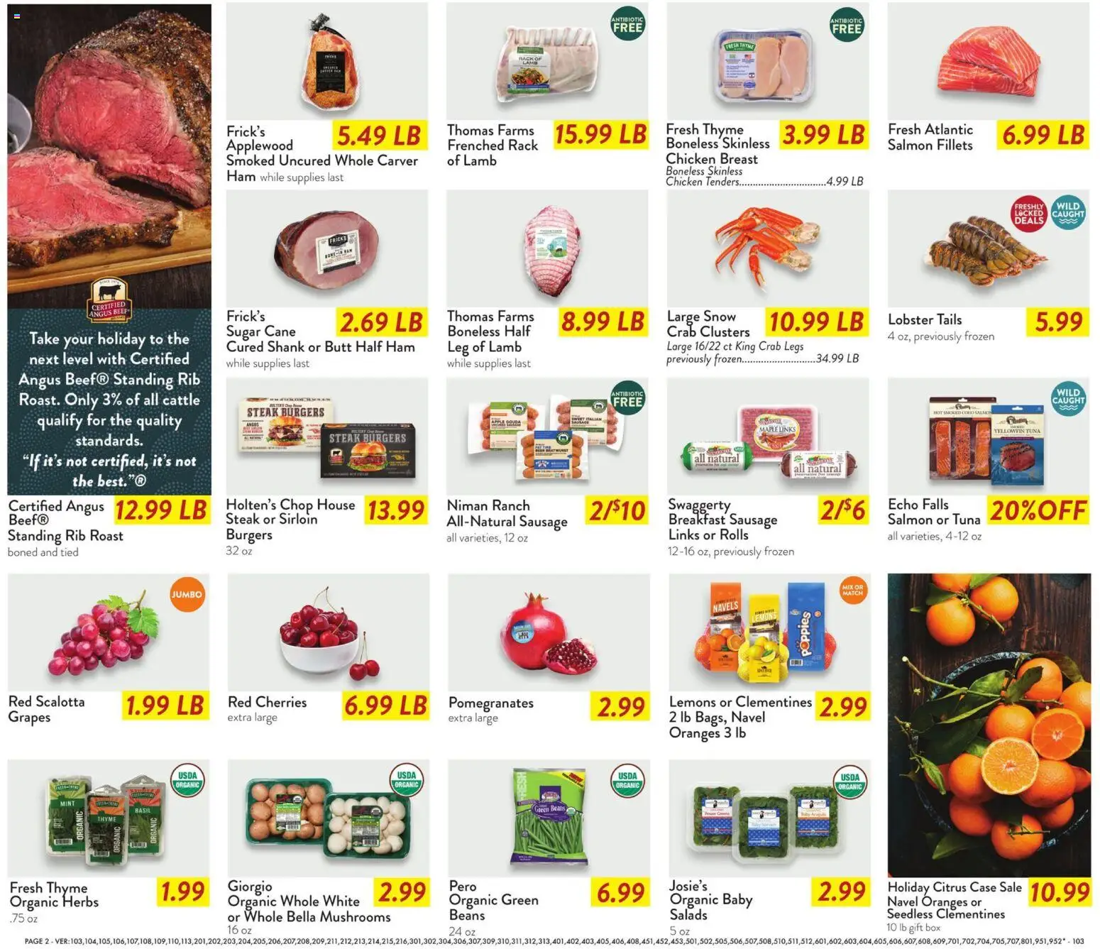 Fresh Thyme Weekly Ad - MO - valid from 17.12.2025 | Page: 4 | Products: Mushrooms, Oranges, Sausage, Case