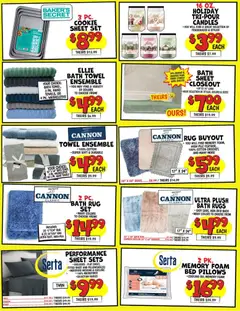 Preview of Ollie's weekly ads valid from 08.12.2025 | Page: 4 | Products: Bath, Pan, Sheet, Fitted Sheet