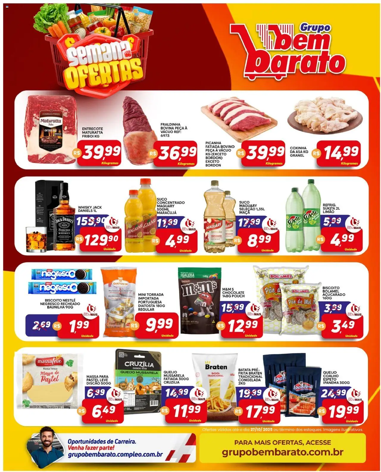 Supermercado Bem Barato Folheto - válido de 21.10.2025 | Página: 3 | Produtos: Picanha, Queijo, Suco, Mel