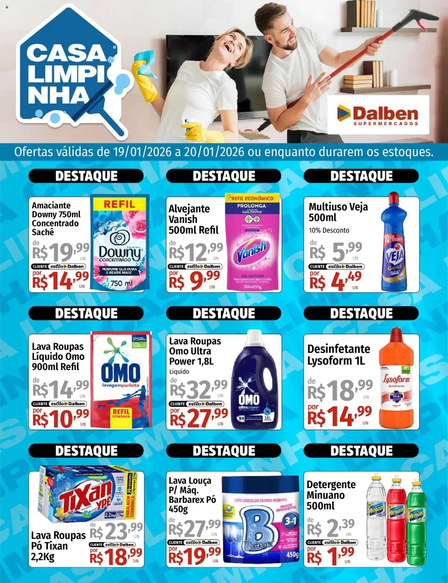 Supermercado Dalben Folheto - válido de 19.01.2026 | Página: 1 | Produtos: Perfume, Cloro, Amaciante, Desinfetante