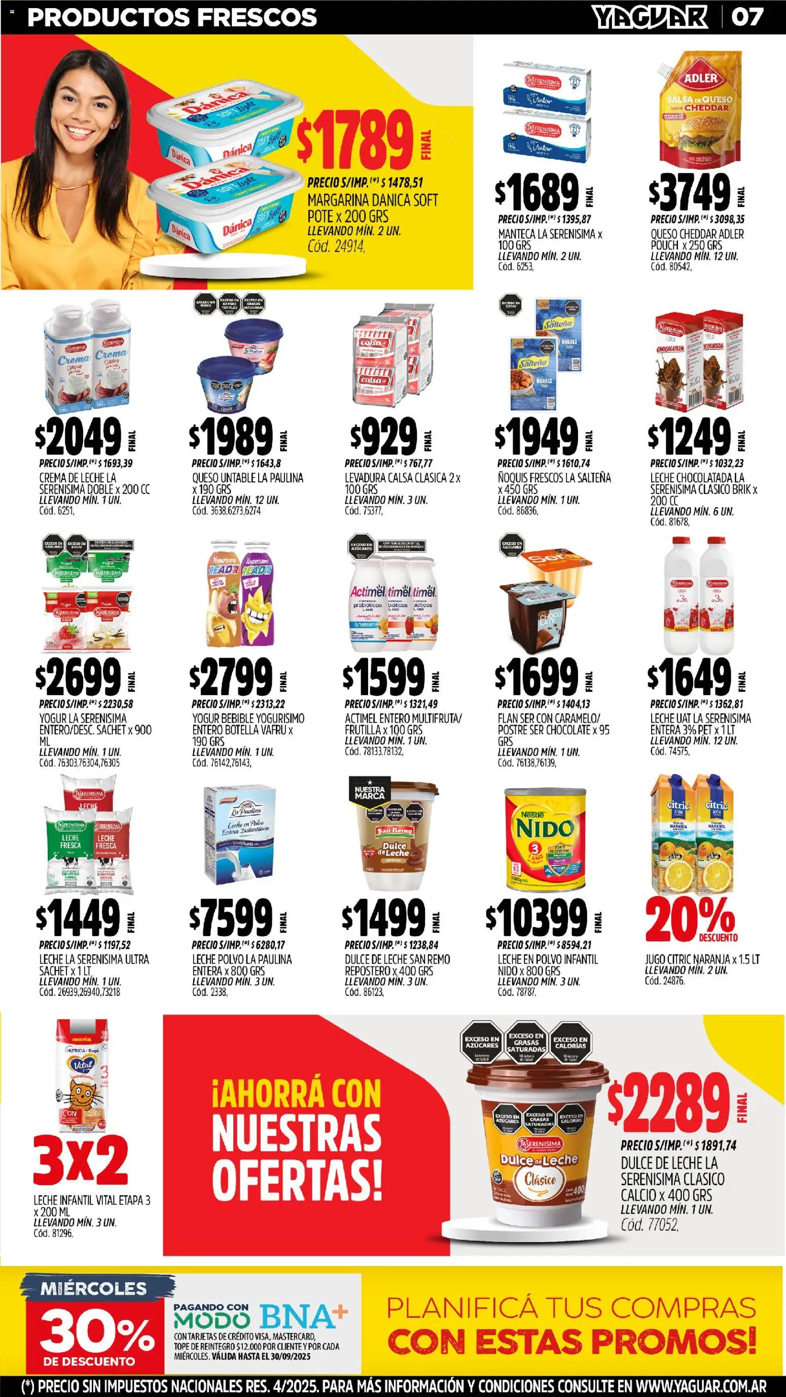 Yaguar - Córdoba │ válido desde el 27.10.2025 | Página: 7 | Productos: Manteca, Yogur, Chocolate, Jugo