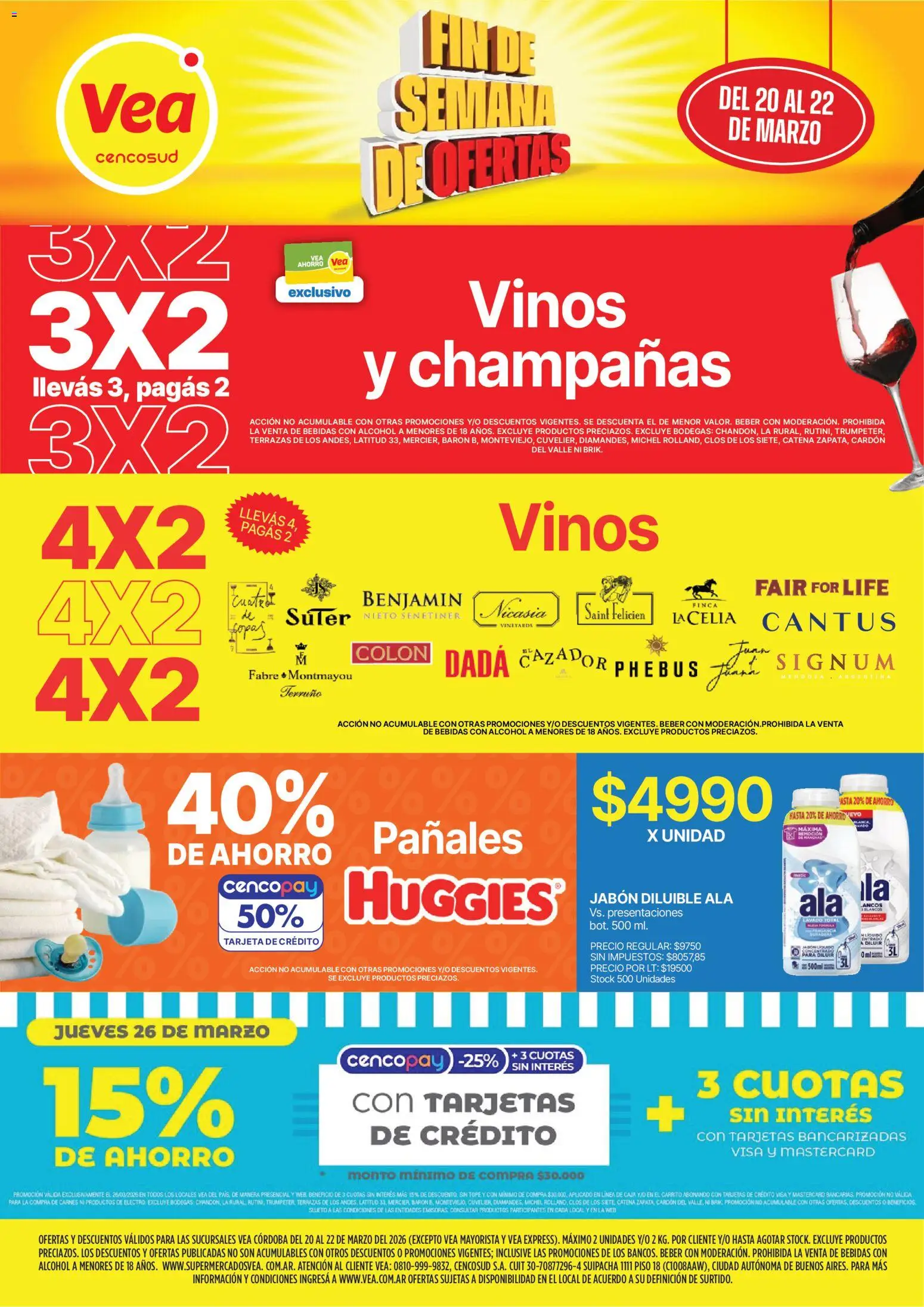 Vea - Ofertas fin de semana | Córdoba │ válido desde el 20.03.2026 | Página: 1 | Productos: Caja, Jabón, Pañales