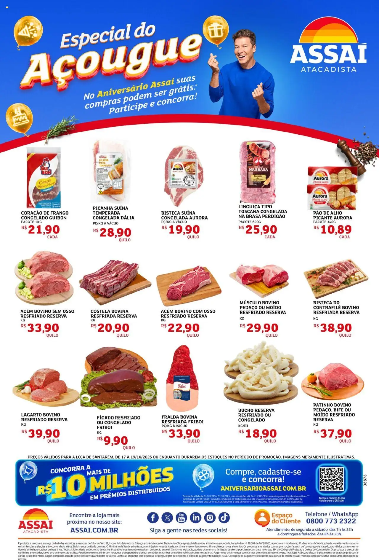Assaí Atacadista Folheto - válido de 18.10.2025 | Página: 3 | Produtos: Alho, Linguiça, Coração de frango, Pão