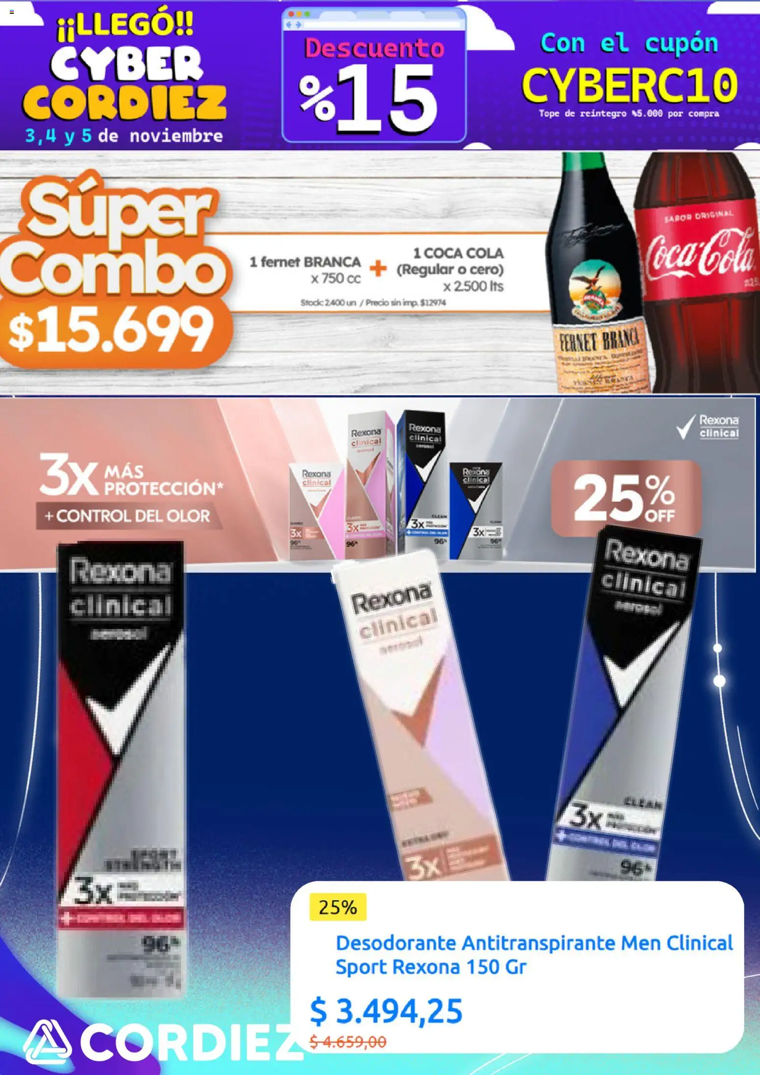 Cordiez - Cyber Monday  │ válido desde el 03.11.2025 | Página: 5 | Productos: Fernet, Desodorante, Antitranspirante