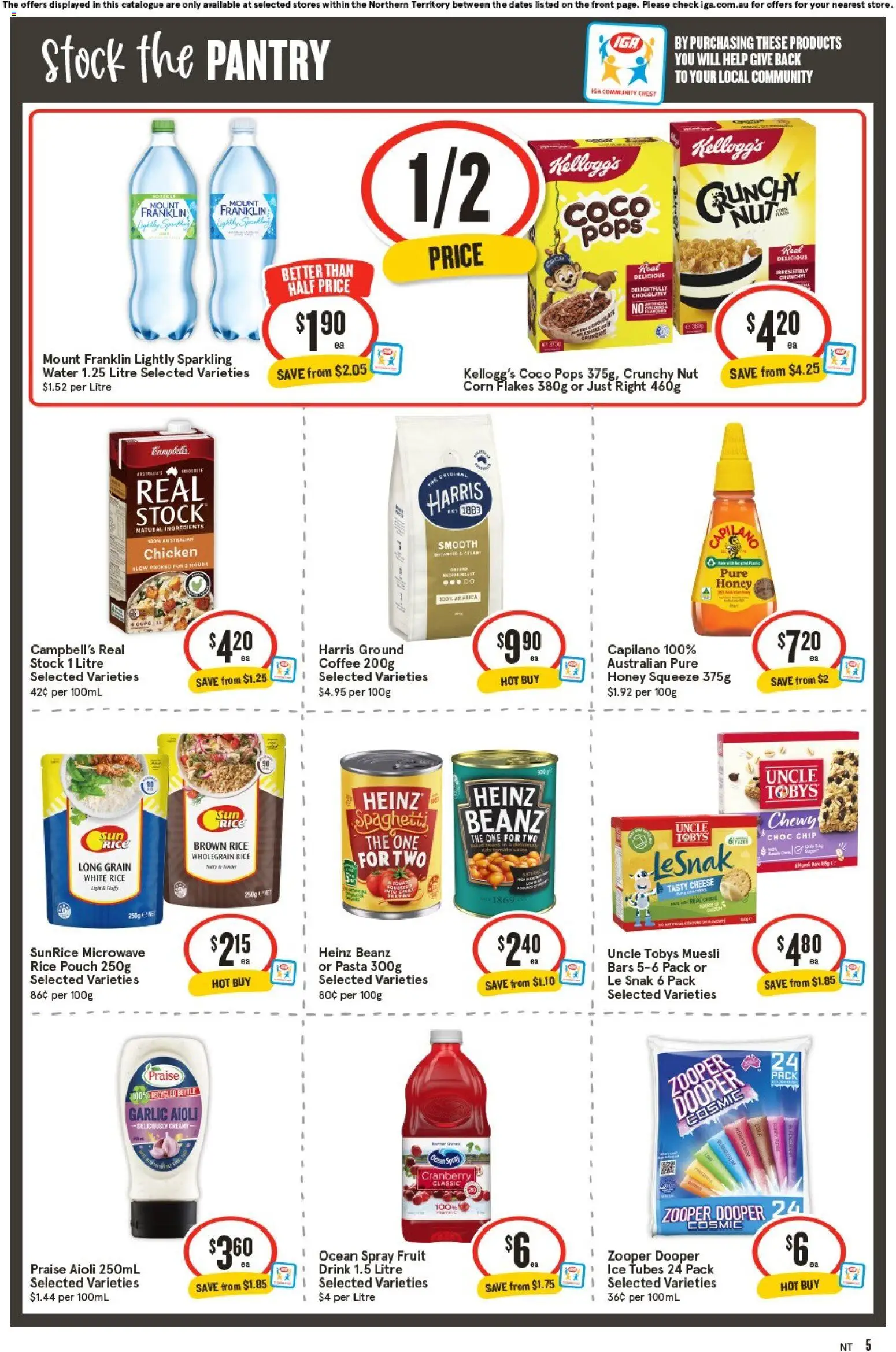 IGA catalogue - valid from 28.01.2026 | Page: 5 | Products: Cheese, Honey, Water, Microwave