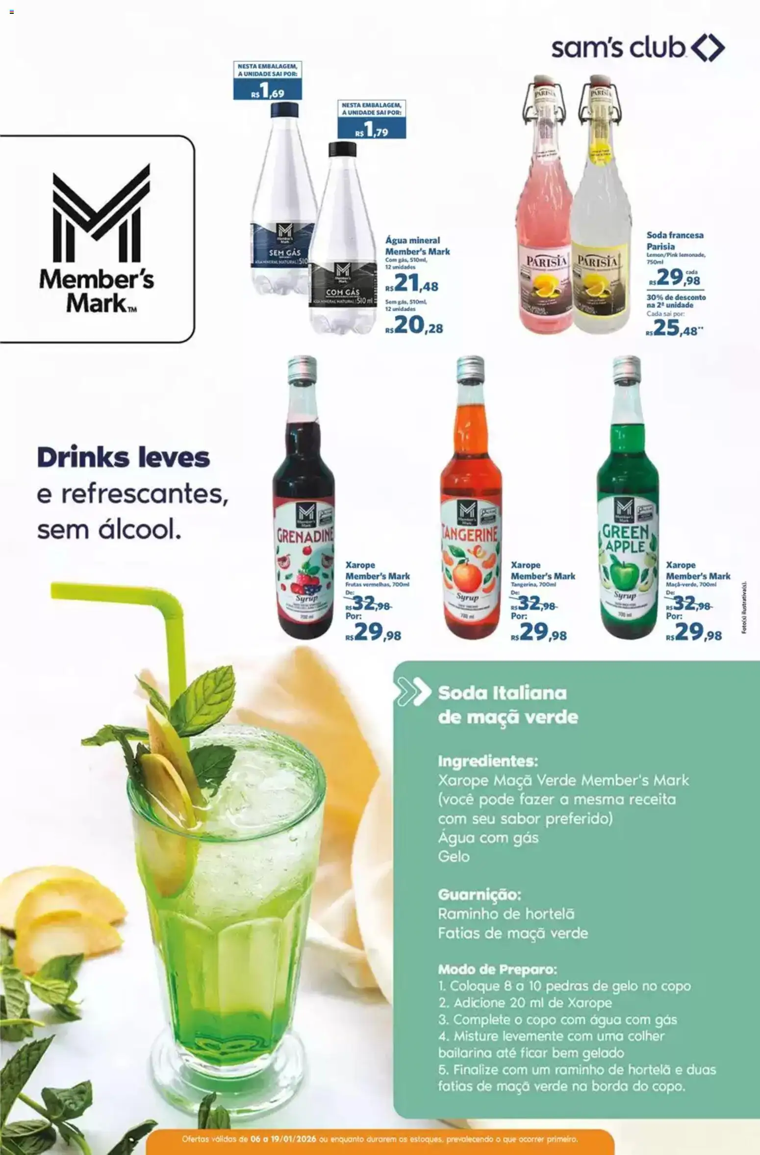 Sam's Club Folheto - válido de 06.01.2026 | Página: 12 | Produtos: Água com gás, Xarope, Soda, Água mineral