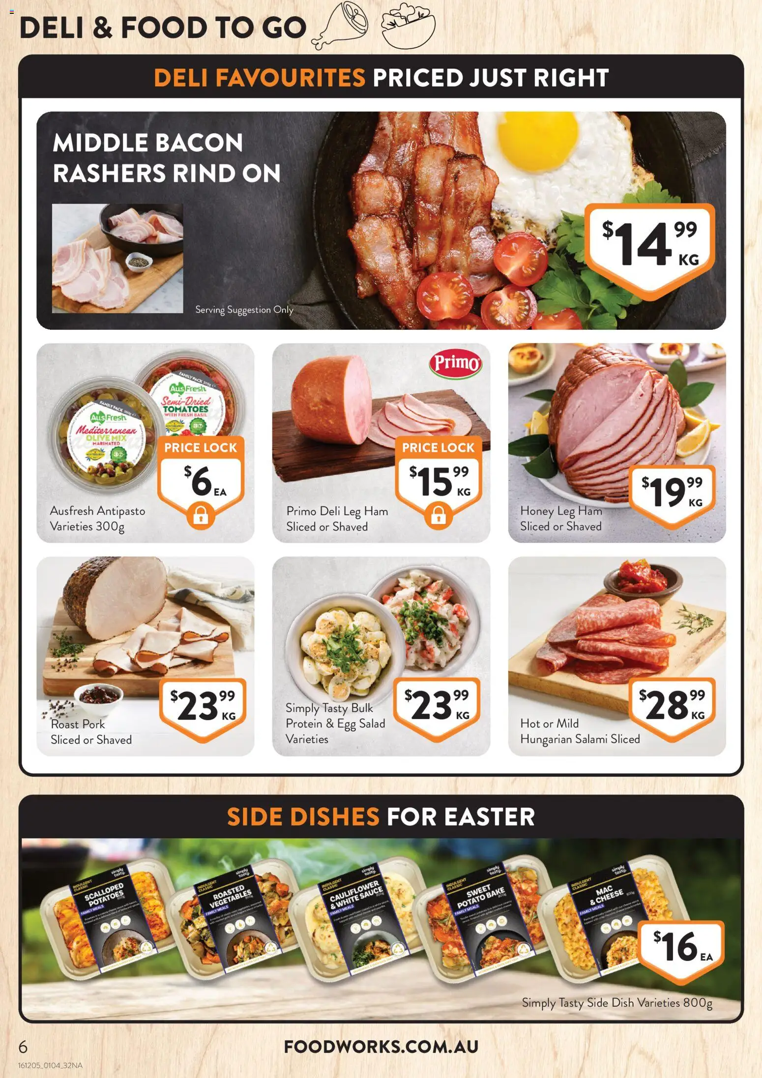 Foodworks catalogue - valid from 01.04.2026 | Page: 6 | Products: Ham, Tomatoes, Salad, Cauliflower