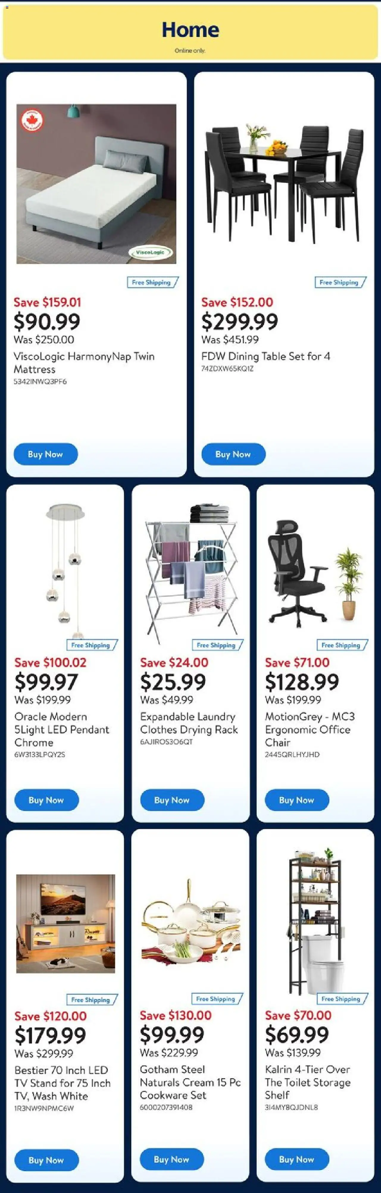 Walmart flyer valid from 12.06.2025 | Page: 2 | Products: PC, Mattress, Shelf, Chair