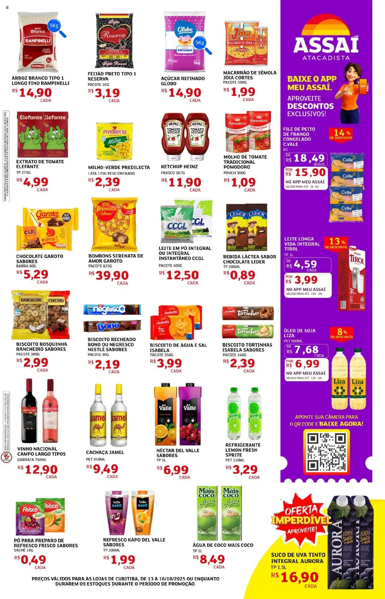 Assaí Atacadista Folheto - válido de 13.10.2025 | Página: 3 | Produtos: Feijão, Água de coco, Ketchup, Açúcar