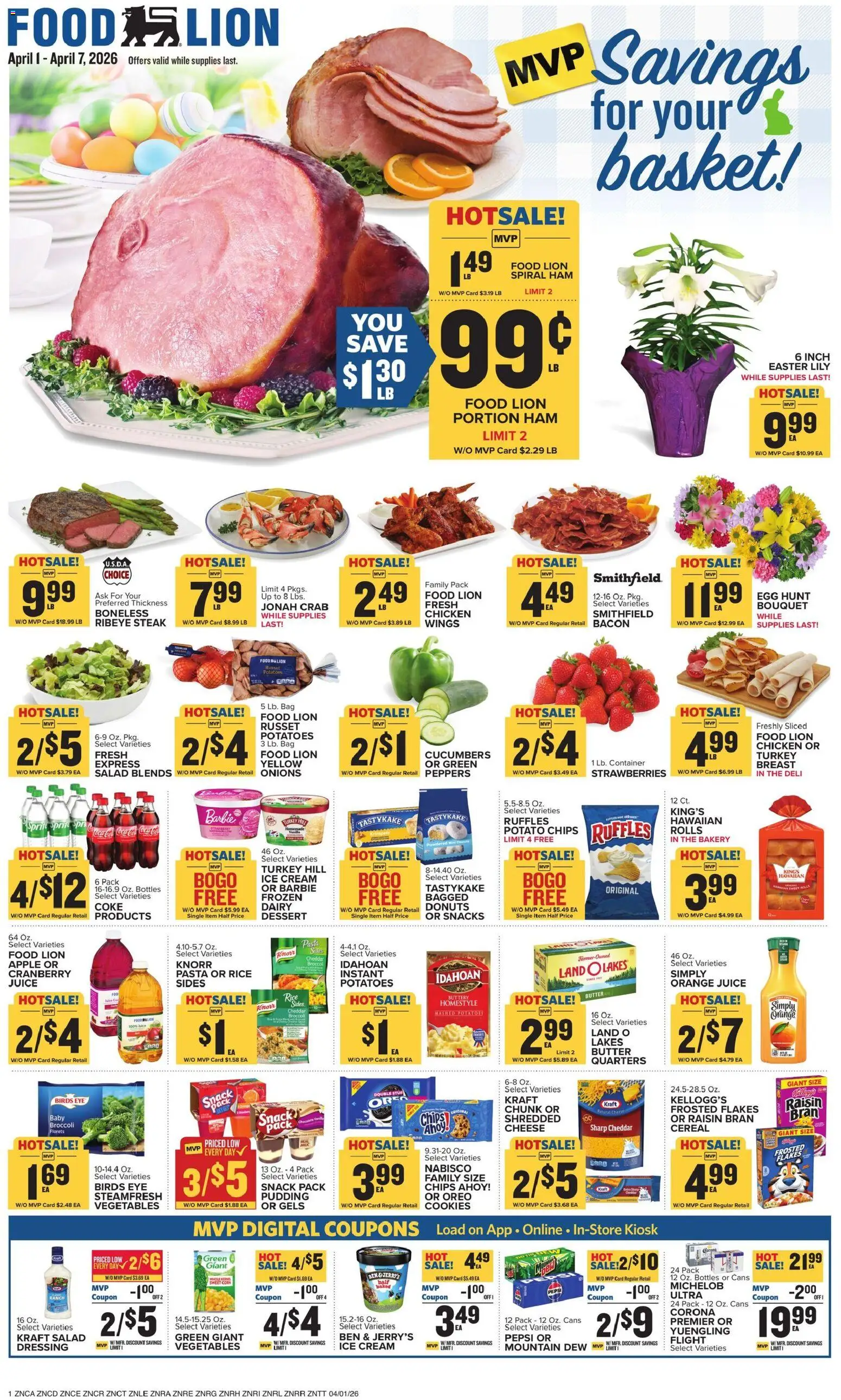 Food Lion Weekly Ad - valid from 01.04.2026 | Page: 1 | Products: Bakery, Broccoli, Butter, Pasta