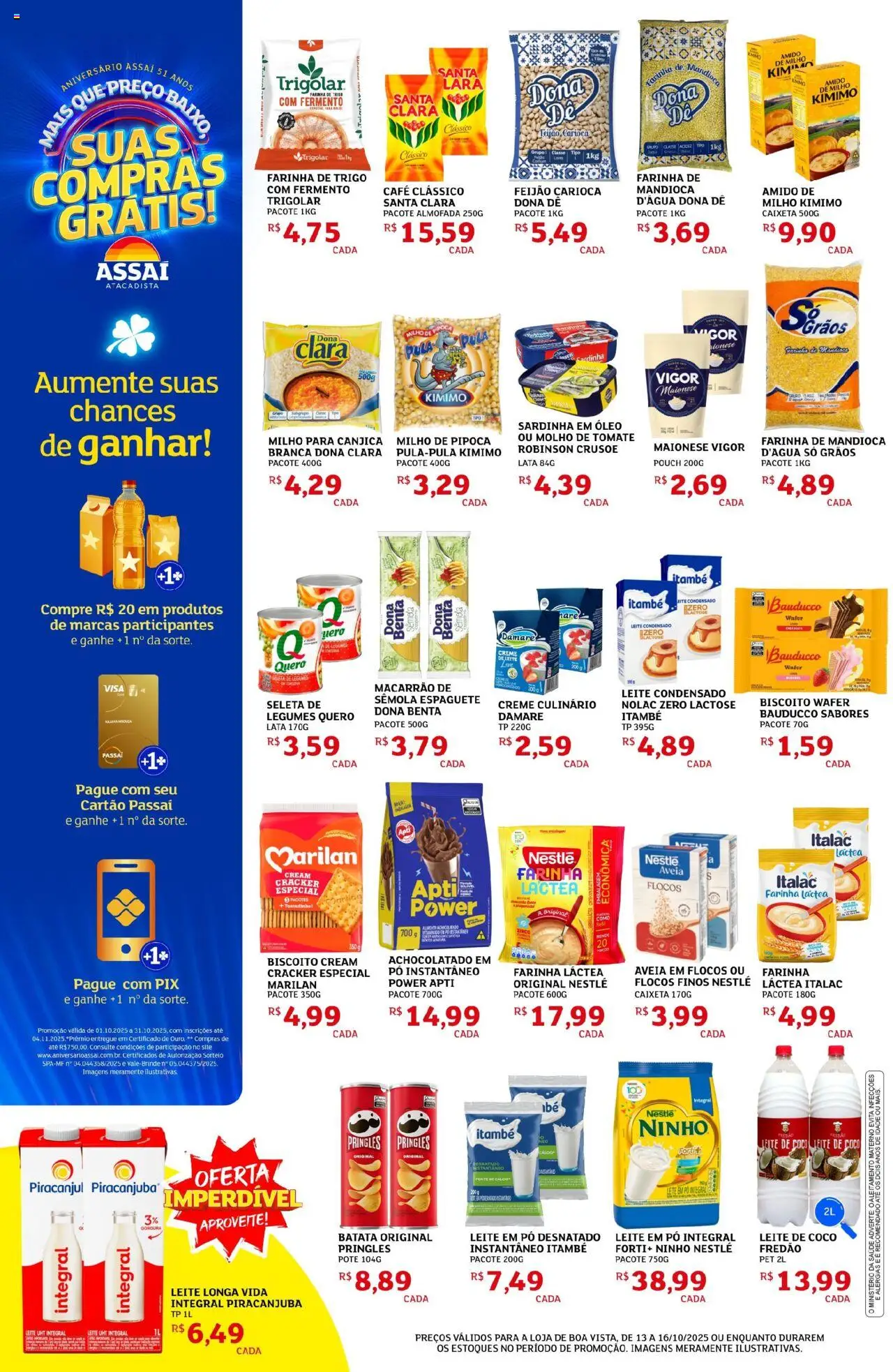 Assaí Atacadista Folheto - válido de 13.10.2025 | Página: 2 | Produtos: Achocolatado, Farinha de trigo, Pipoca, Leite de coco
