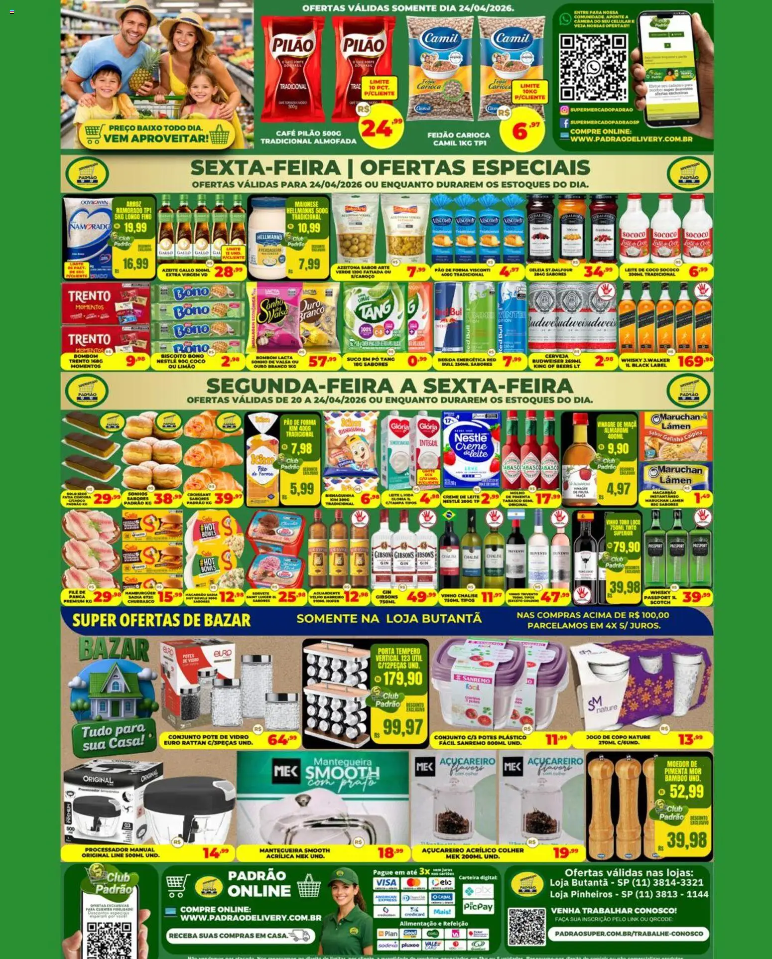 Supermercado Padrão Folheto - válido de 20.04.2026 | Página: 2 | Produtos: Almofada, Macarrão, Creme, Carteira