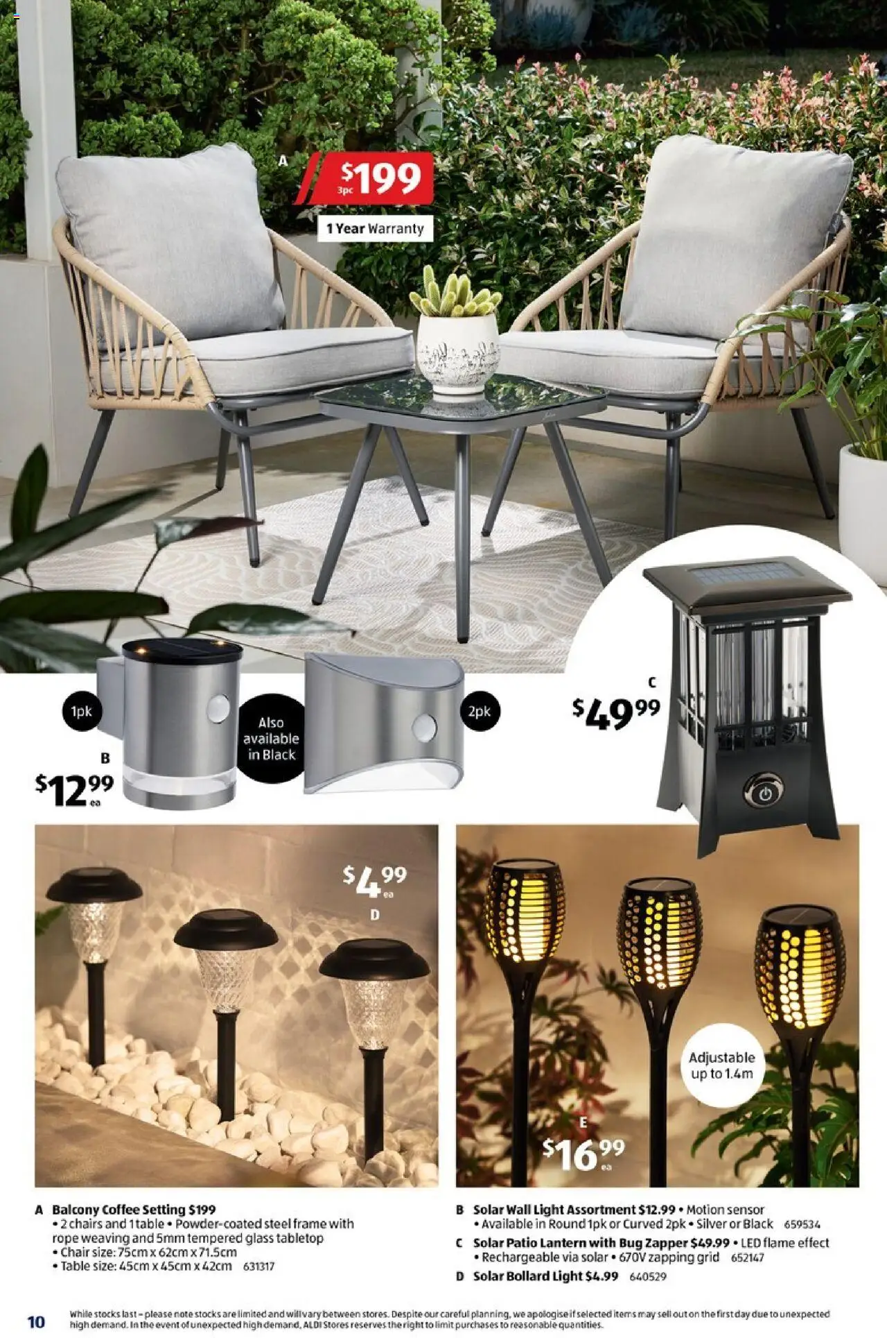 Aldi catalogue - valid from 13.08.2025 | Page: 10 | Products: Table, Chair, Light, Coffee