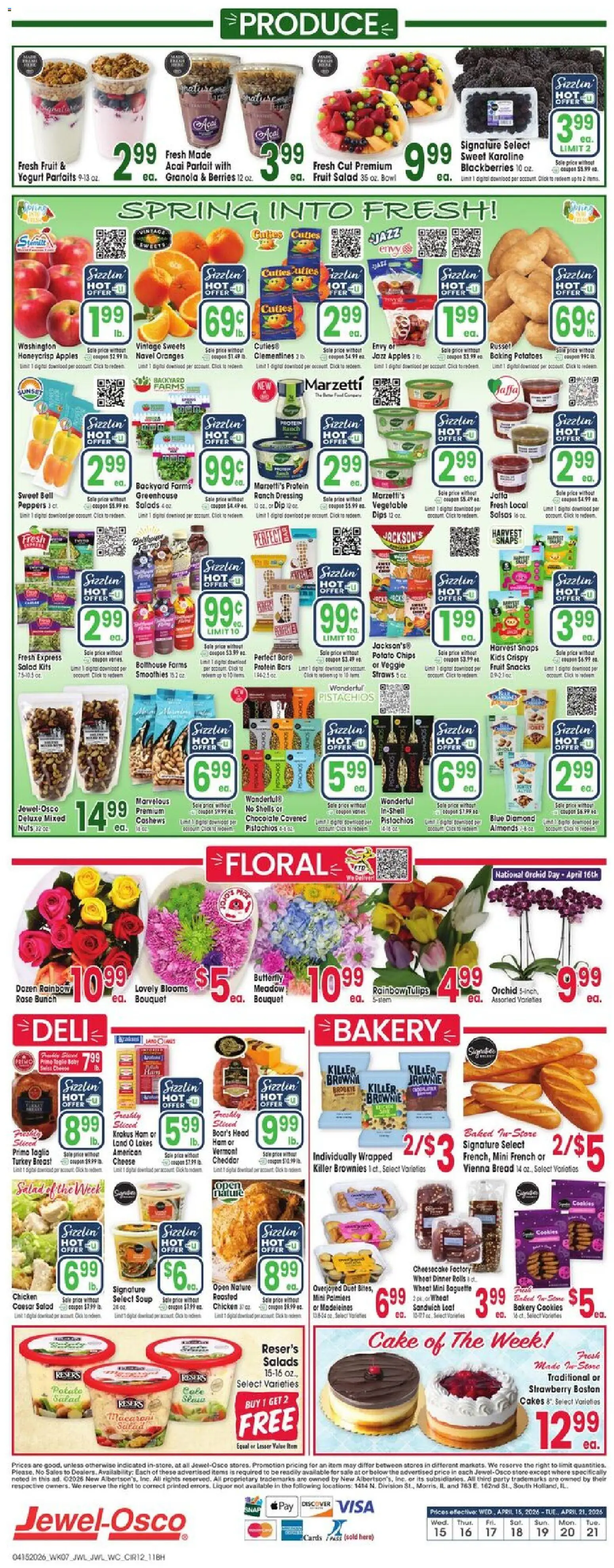 Jewel Osco Weekly Ad - valid from 15.04.2026 | Page: 12 | Products: Berries, Apples, Oranges, Cookies