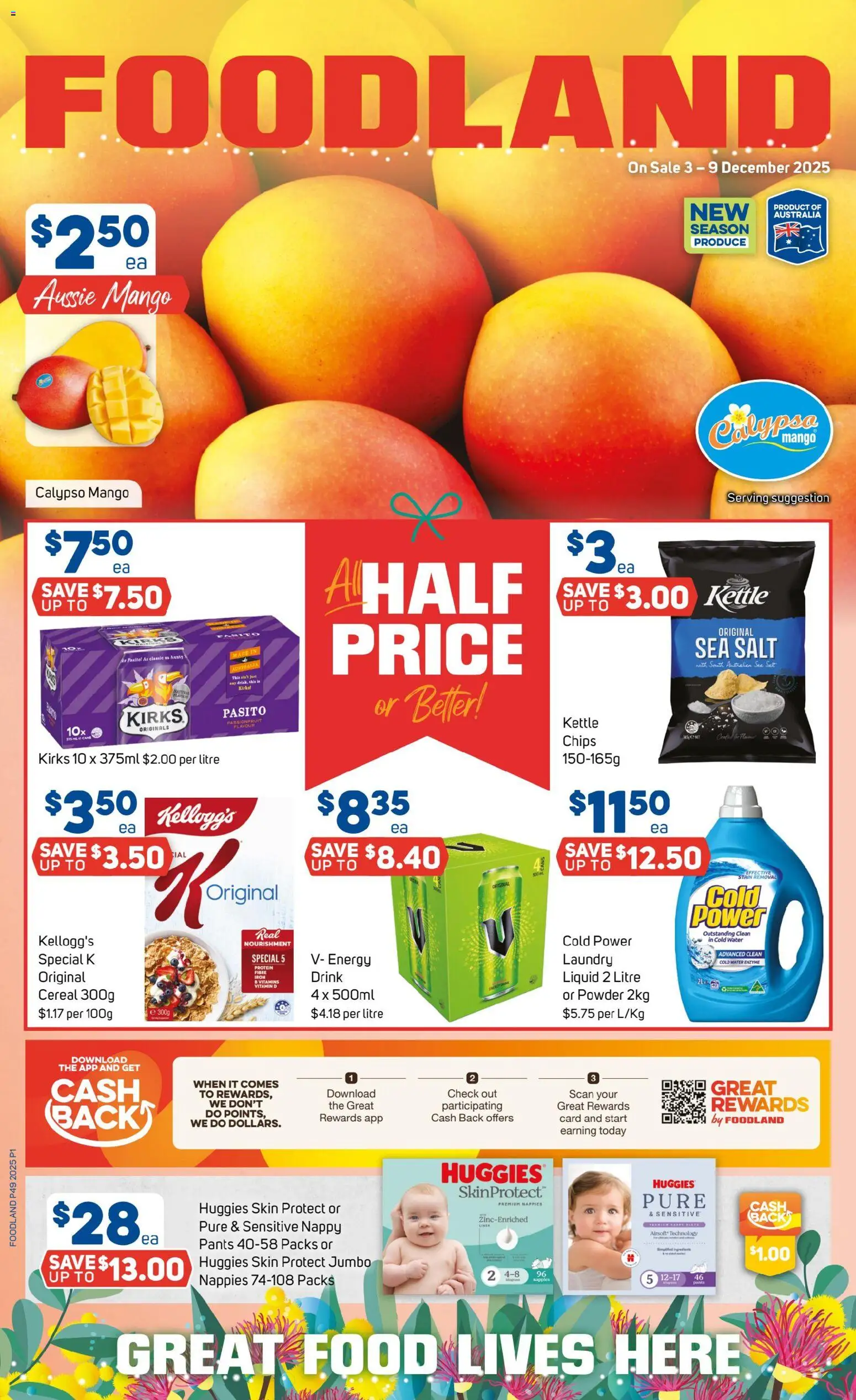 Foodland catalogue - valid from 03.12.2025 | Page: 1 | Products: Chips, Pants, Mango, Vitamin