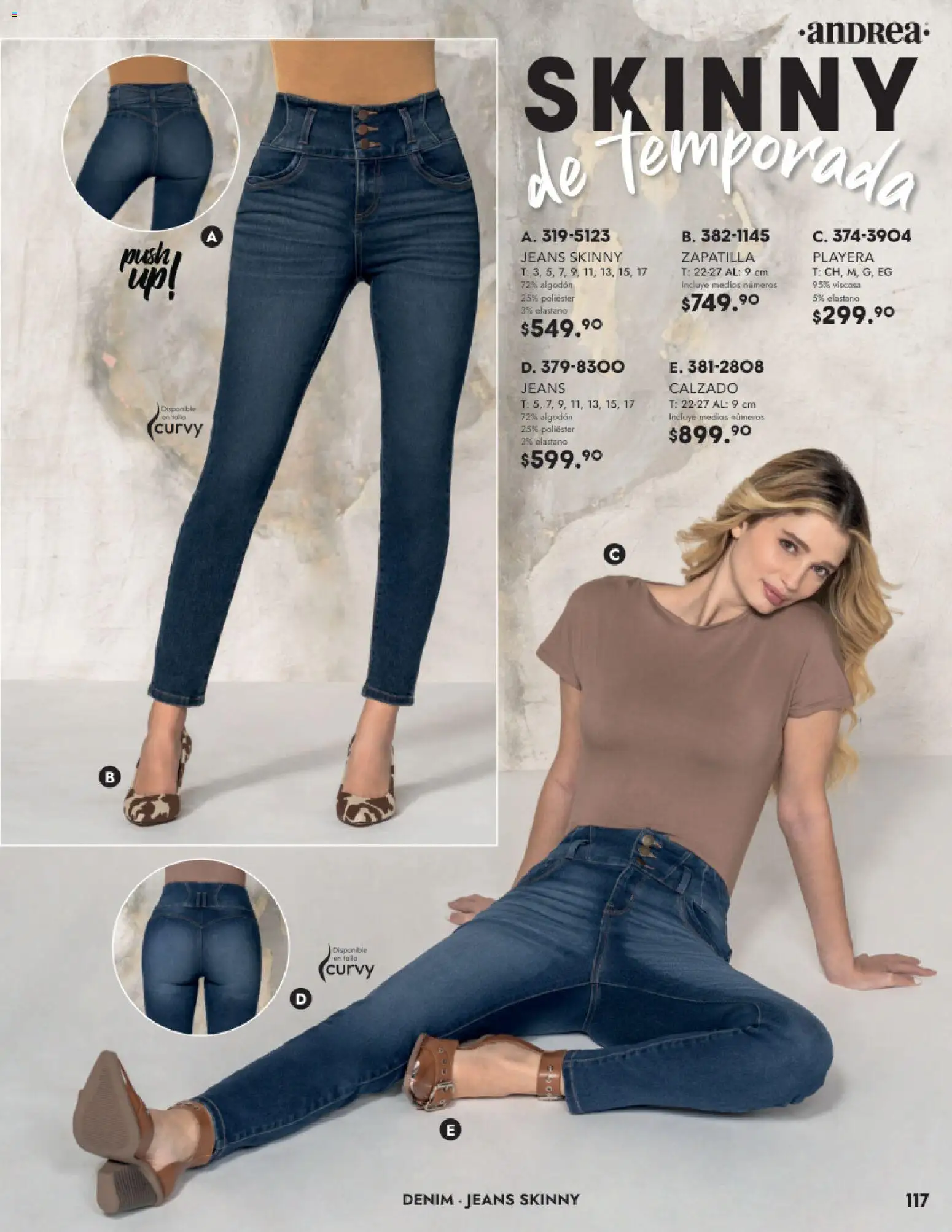 Nuevas ofertas de Andrea válidas en toda la República Mexicana desde el 26.11.2025. ¡Encuentra las mejores ofertas en Andrea catálogo Vestir! | Página: 117 | Productos: Algodón, Playera