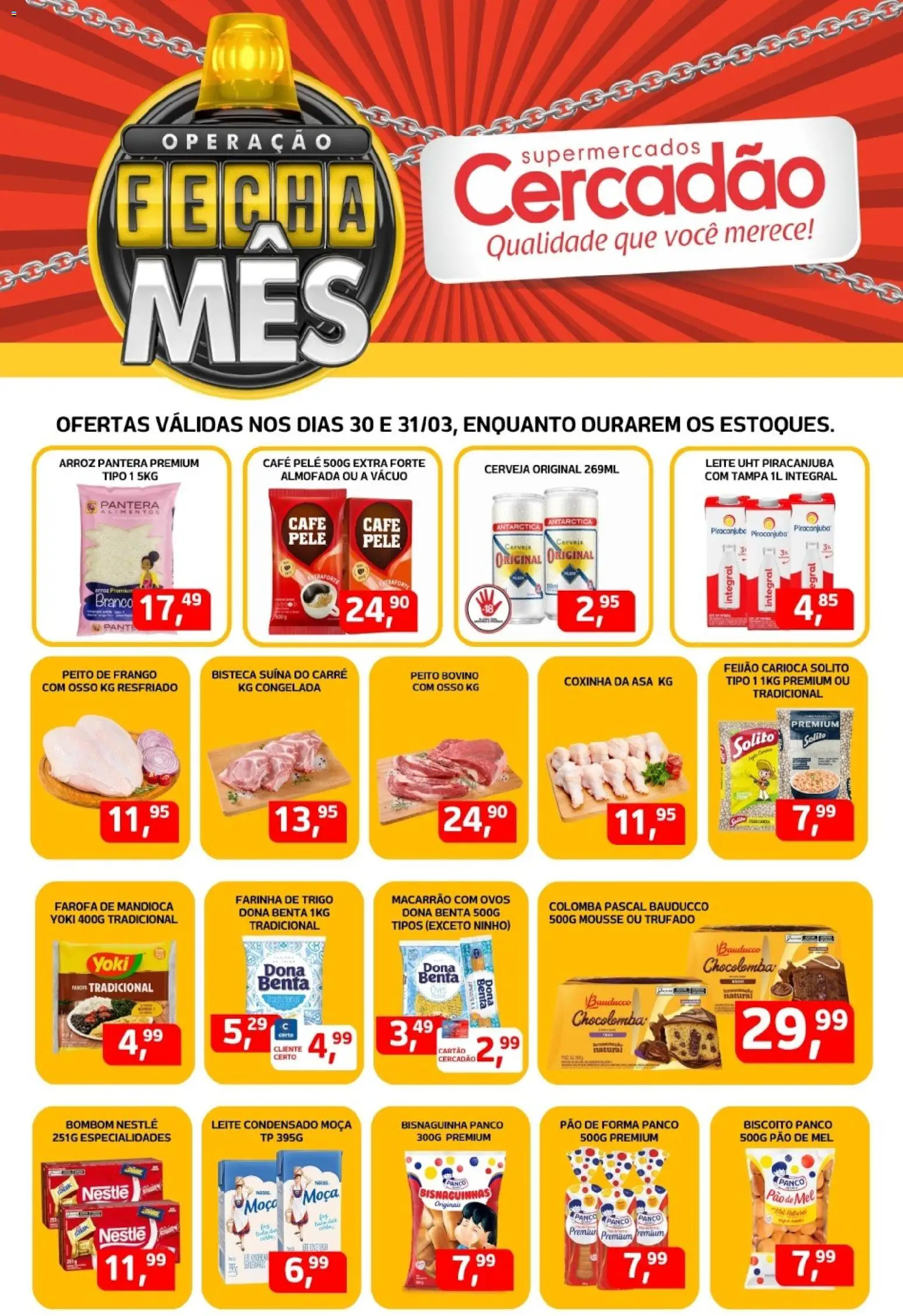 Cercadão Folheto - válido de 30.03.2026 | Página: 1 | Produtos: Mousse, Farinha de trigo, Almofada, Arroz